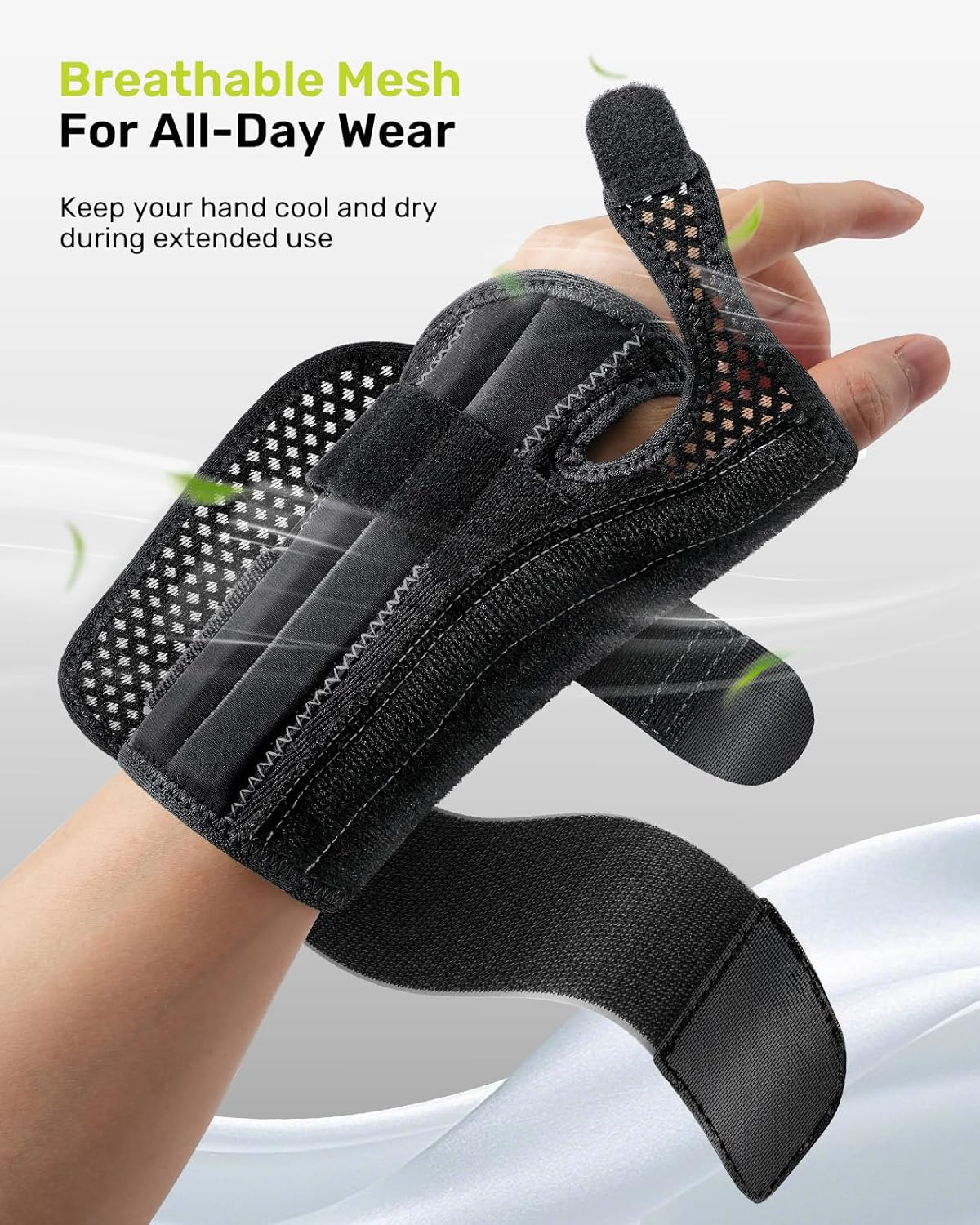 Thumb Brace, 5X Ergonomic Reinforced Support Carpal Tunnel Wrist Brace Night Sup