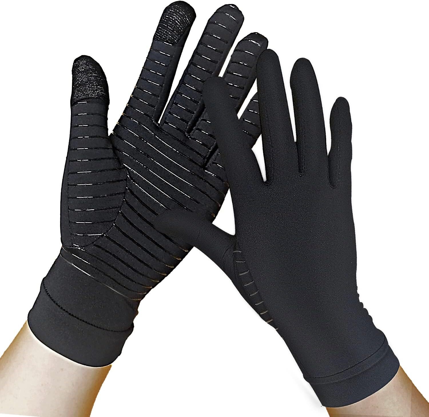1/2Pairs Copper Arthritis Compression Half/Full Finger Gloves Hand Support Joint