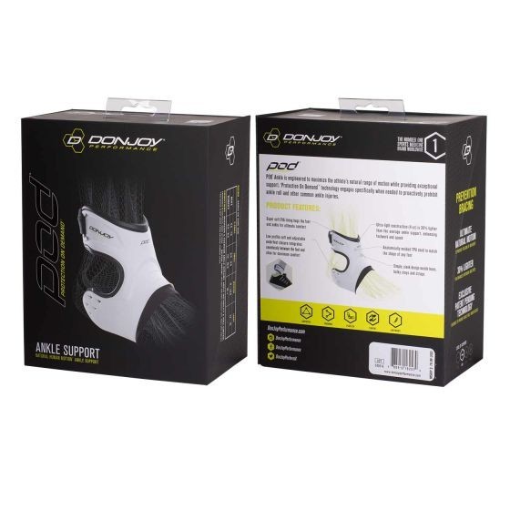 DONJOY-Pod® Right Ankle Brace, Sleek, Lightweight, White (OPEN BOX) See Descript