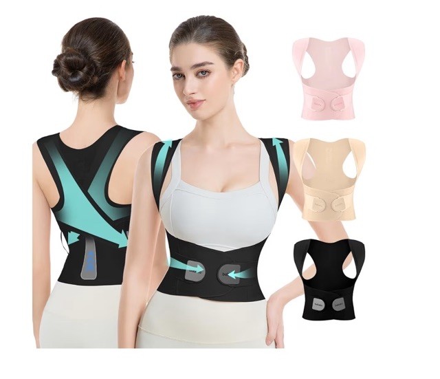 babaka Posture Corrector Back Brace Black Medium Adjustable New Sealed Women