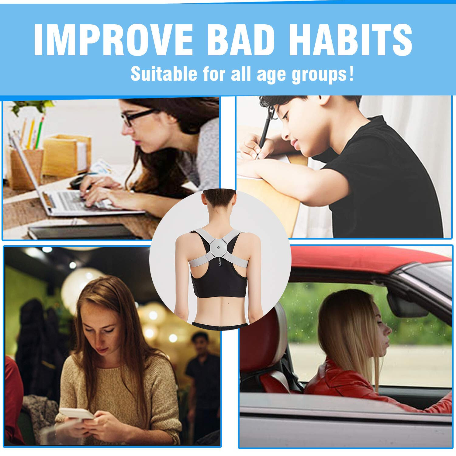 Smart Posture Corrector, Dr. Comfy Electronic Back Relief Correction Adjustable
