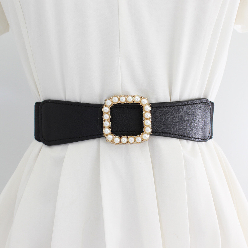 Fashion Elastic Waistband Wide Waist Stretch Belt For Women Dress Coat B~;z