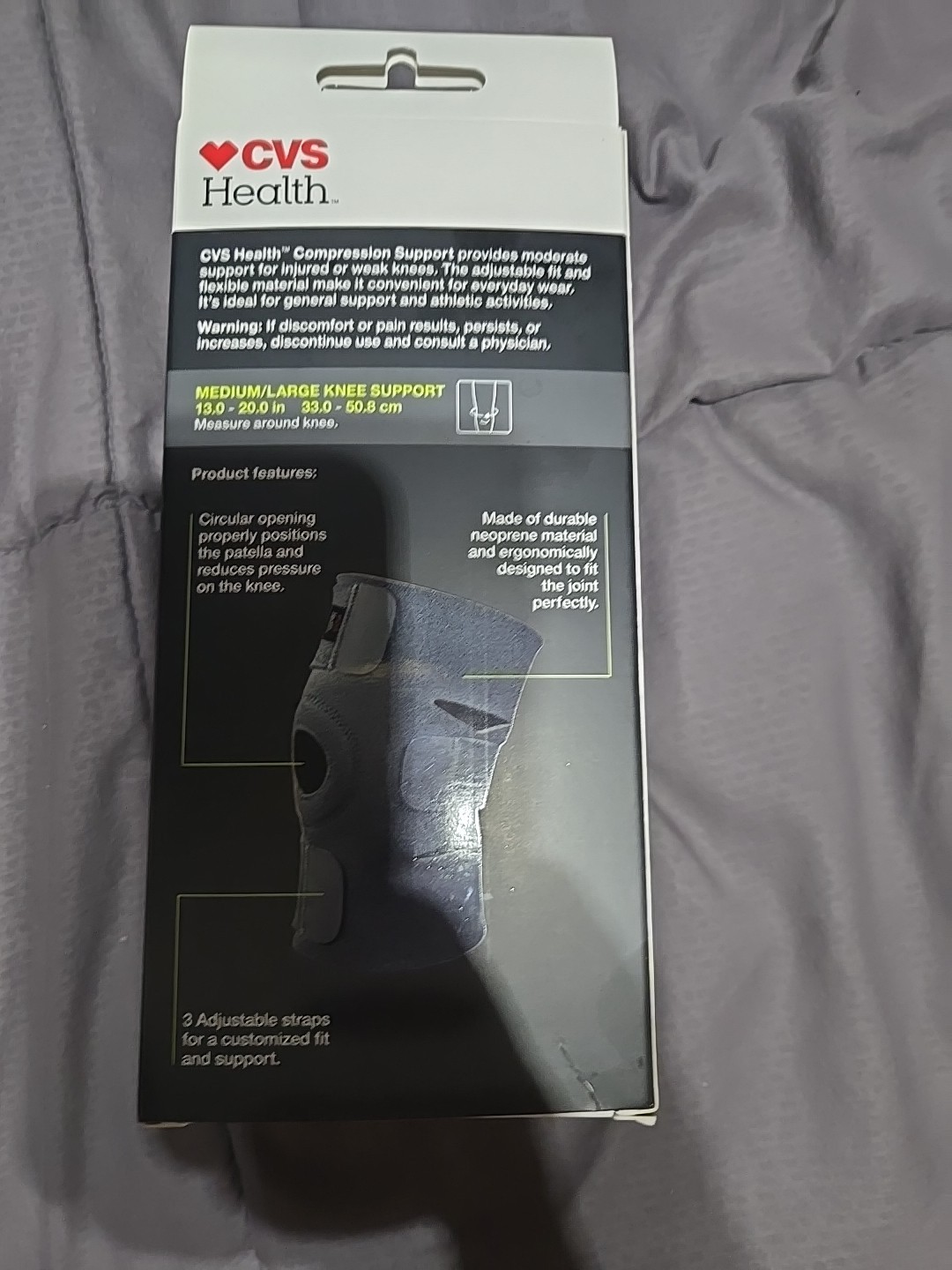 Medium/Large Knee Compression Support Sleeve, Moderate Support, CVS Health Brand