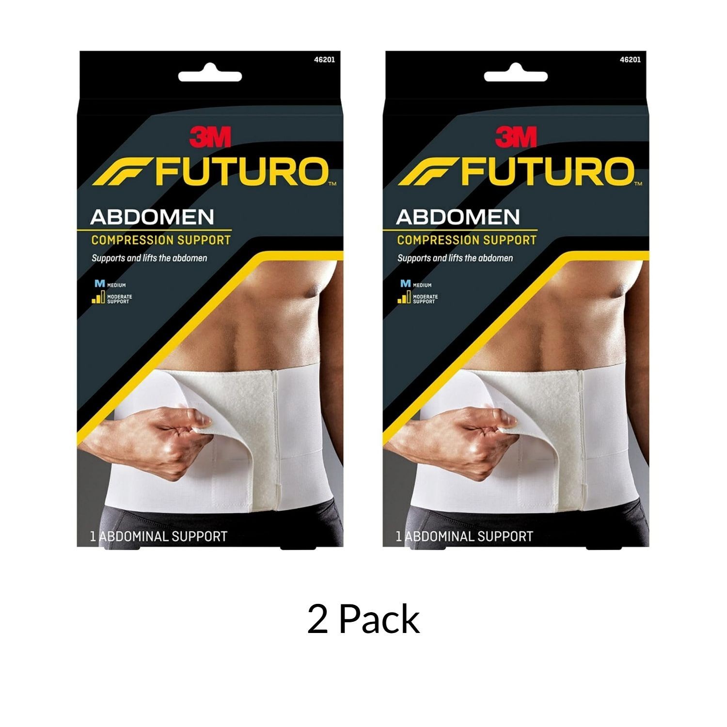 2x Futuro Abdominal Support Medium Post Surgery Muscle Pain Relief Adjustable
