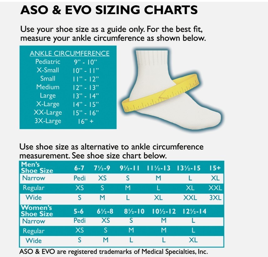 EZ Tie NEW SMALL White Med Spec ASO Speed Lacer Ankle Stabilizer Brace Support