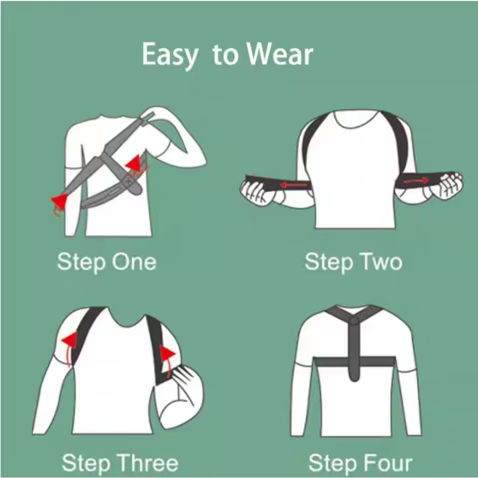 Shoulder Support Adjustable Back Pain Support Posture Corrector Brace Belt Strap