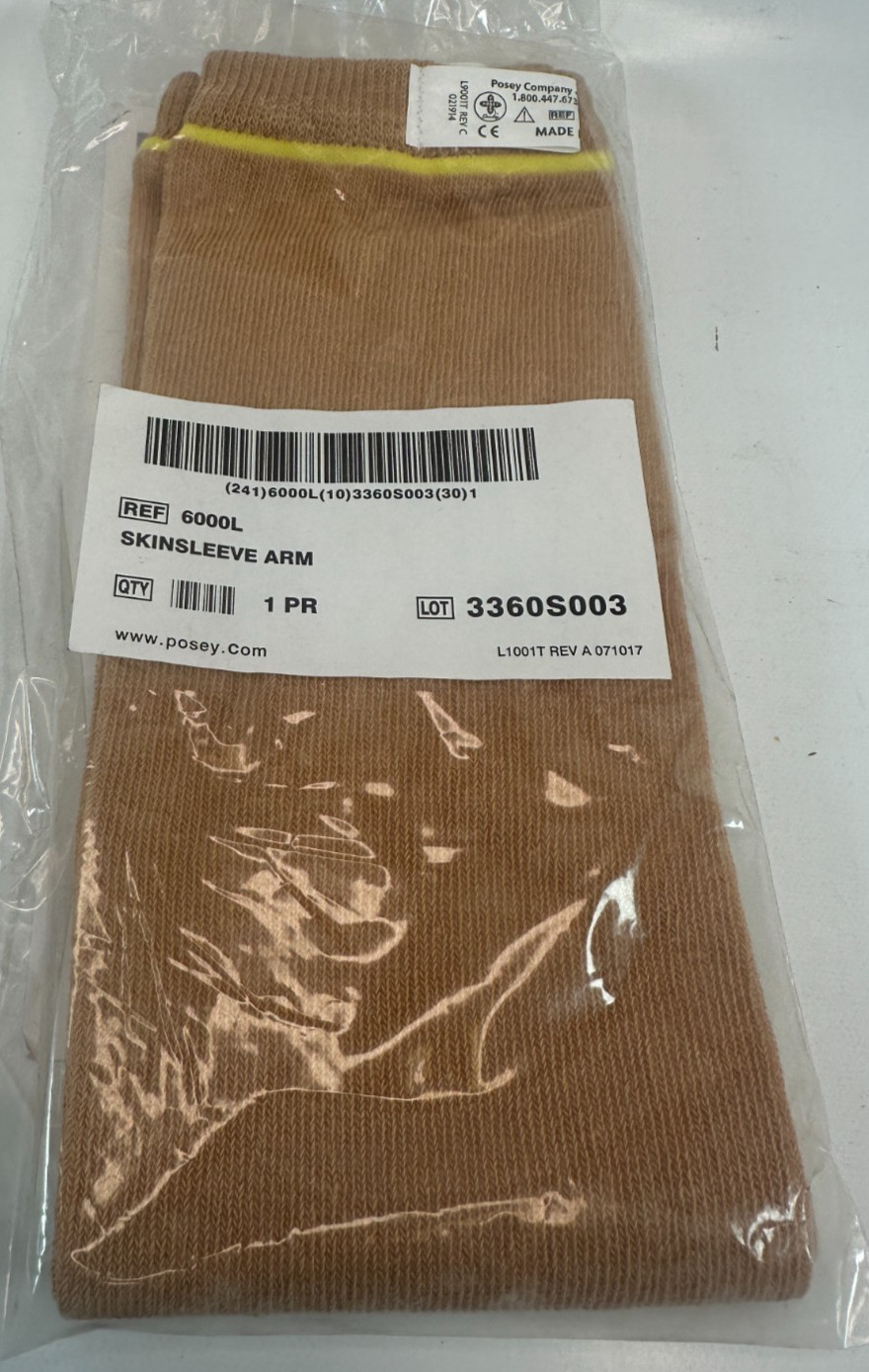 Posey SkinSleeves 6000L Arm Wound Prev. Skin Sleeve Large Yellow Strip (1 pair)