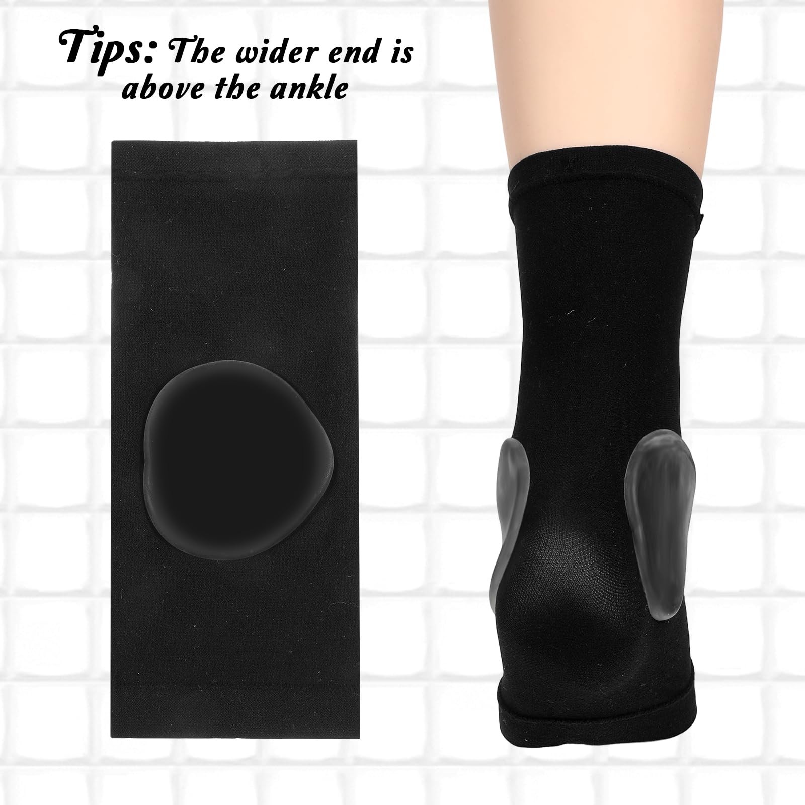 2 Pcs Achilles Tendon Heel Protector Cushion Compression Padded Black