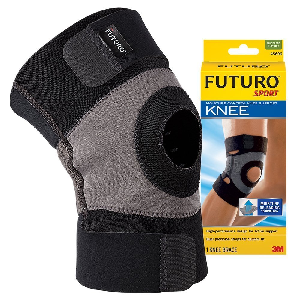 Large Black Orthopedic Knee Brace Breathable Moisture Wicking Support
