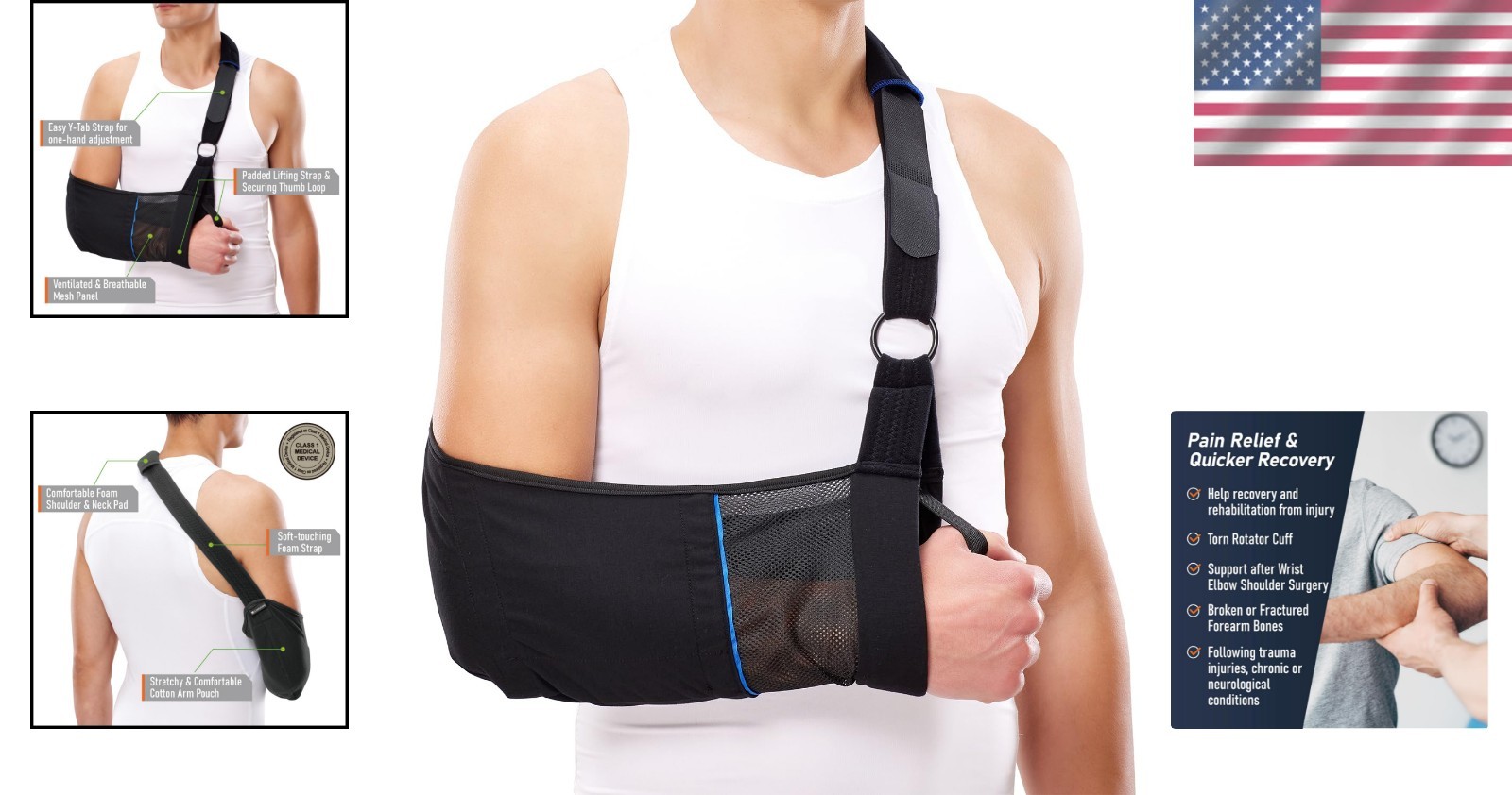 Arm Sling – Lightweight & Breathable Medical Sling with Adjustable Shoulder S…
