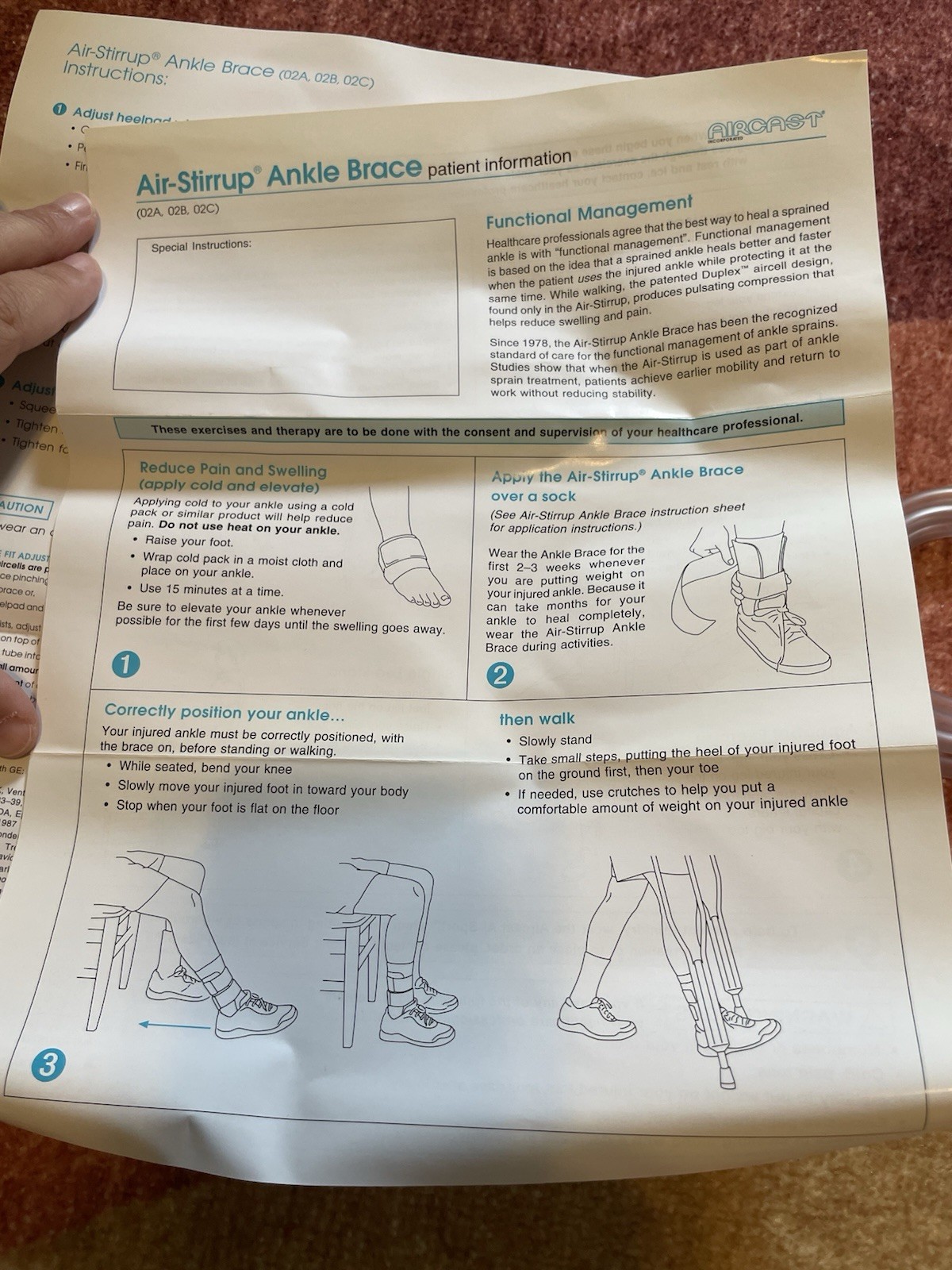 Aircast Air-Stirrup Ankle Training Brace – Right Medium – New