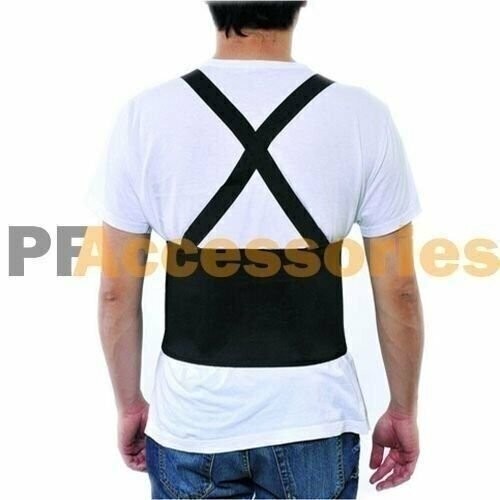 Heavy Duty Lift Lumbar Lower Back Waist Support Belt Brace Suspenders for Work