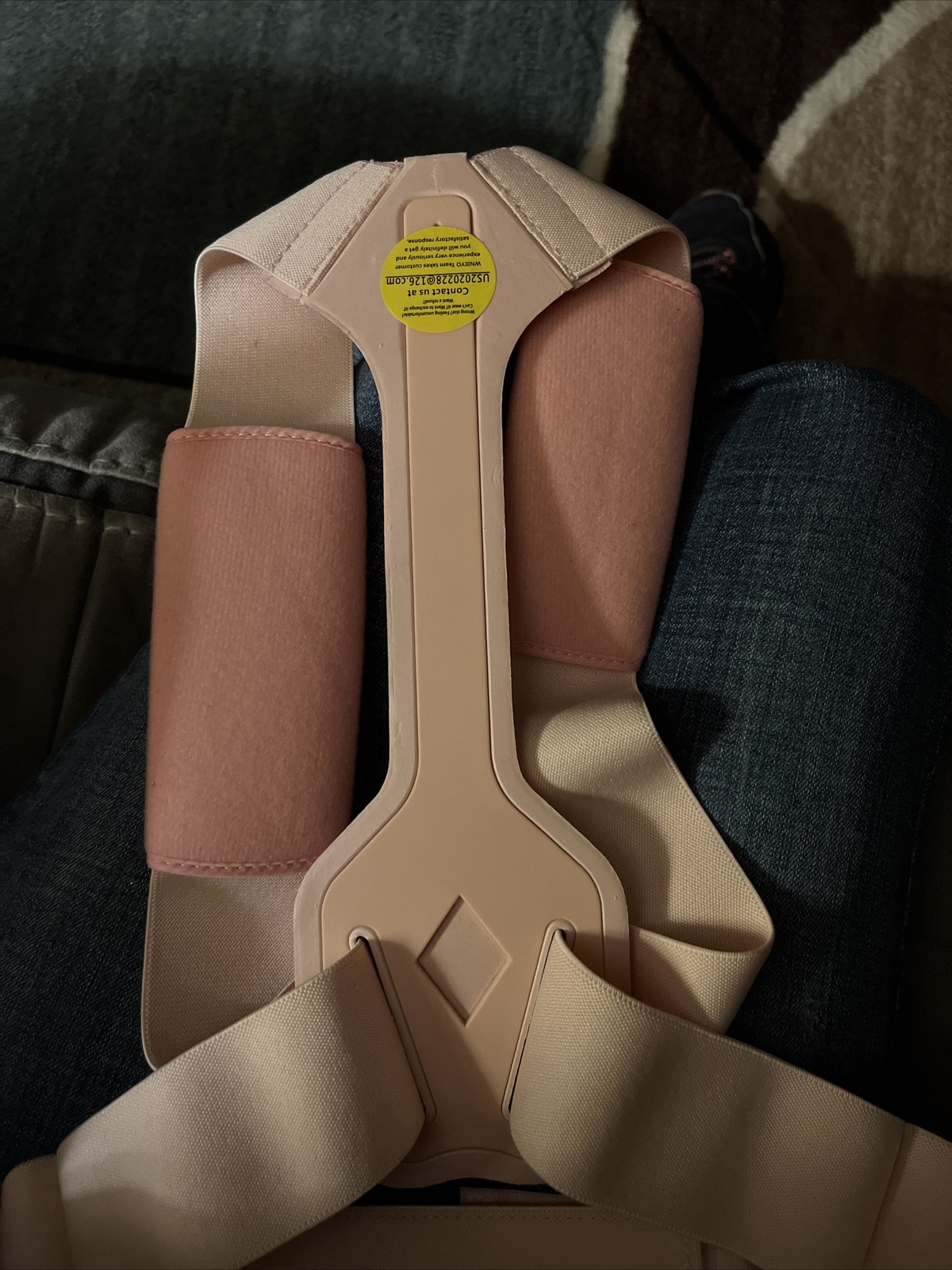 New Updated Posture Corrector Adjustable Upper Back Brace Small Pink Out Of Pack