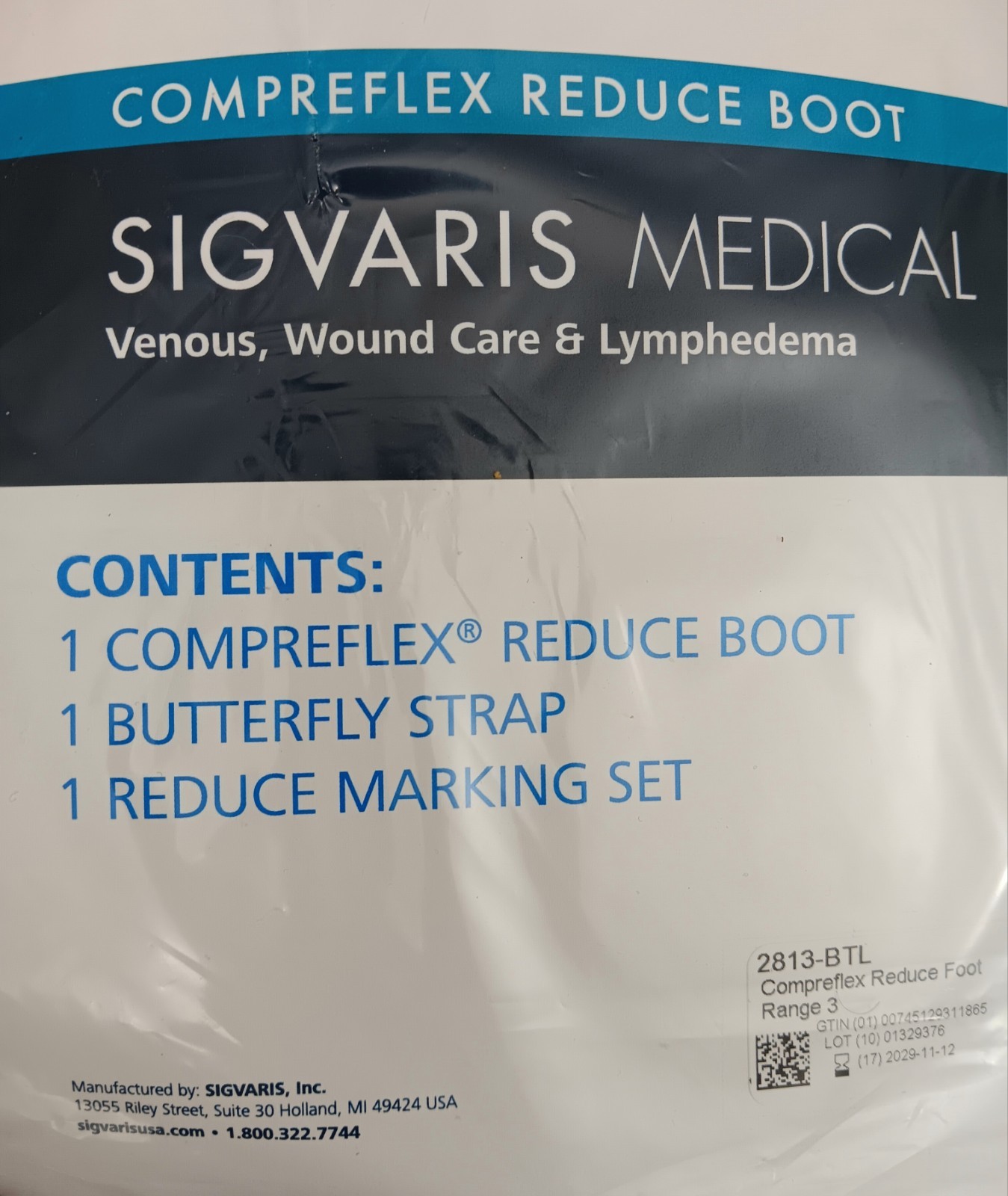SIGVARIS MEDICAL #2813-BTL Compreflex Reduce Foot Boot, Beige, Range 3, NEW