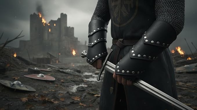 Medieval Faux Leather Arm Guards Leather Arm Guards Medieval Knight Bracer Set