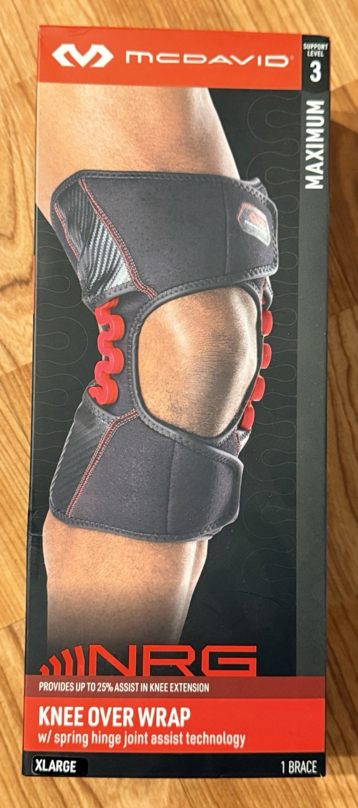 Mcdavid Level 3,Knee over wrap Brace with Hinges joint size X-Large 17-19