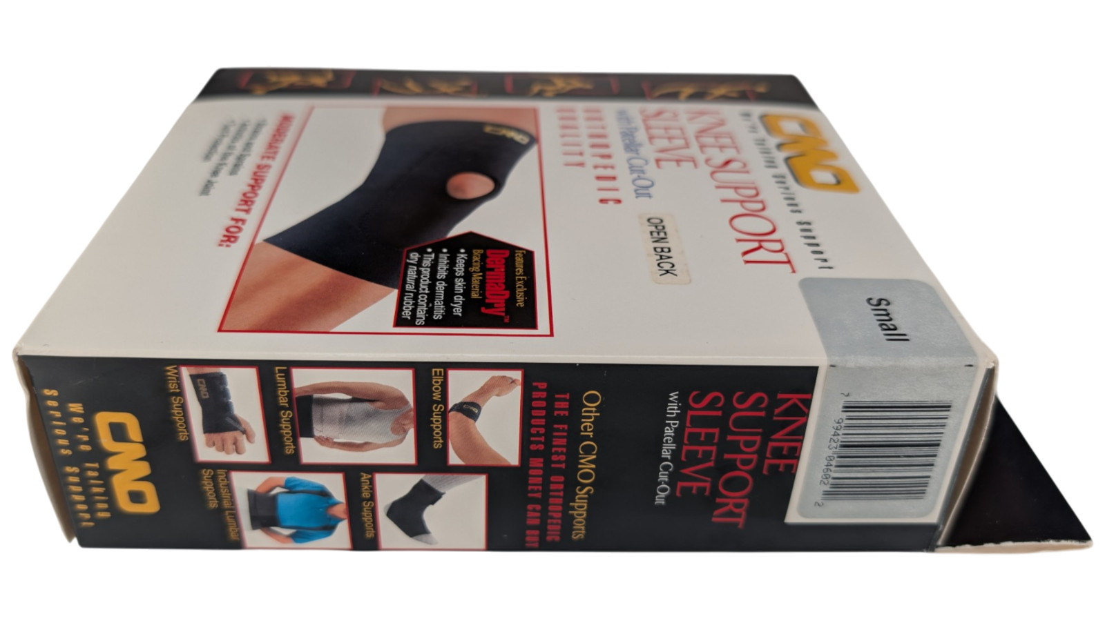 CMO Orthopedic Knee Support Sleeve Patellar Cut-Out Open Back Small 0460