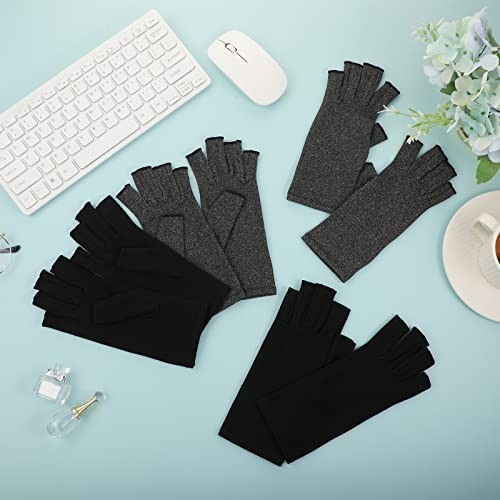 Compression Gloves 8 Pairs Fingerless Arthritis Pain Relief Unisex Men Women