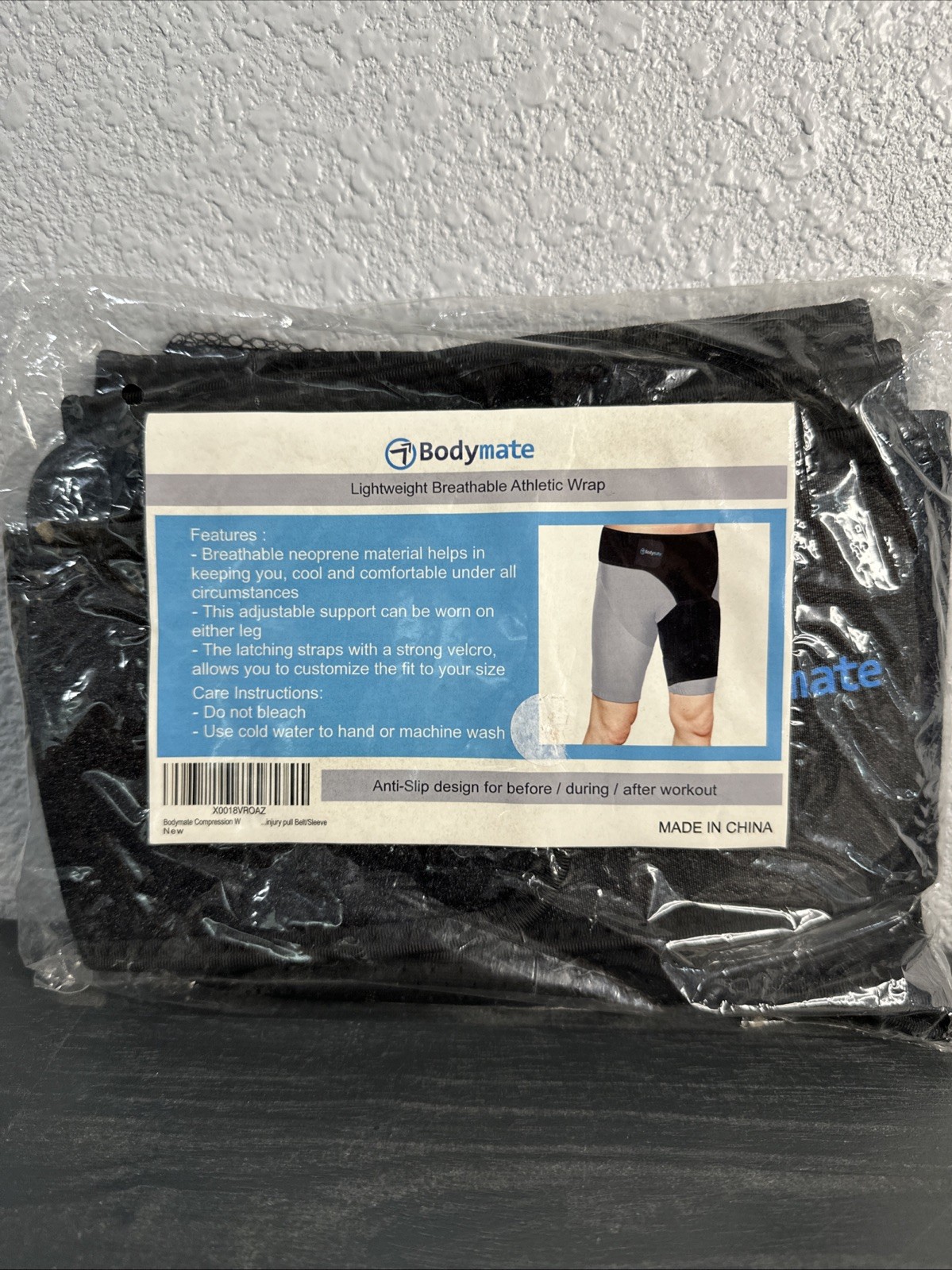 BodyMate Lightweight Breathable Athletic Wrap Anti Slip Adjustable Size NEW