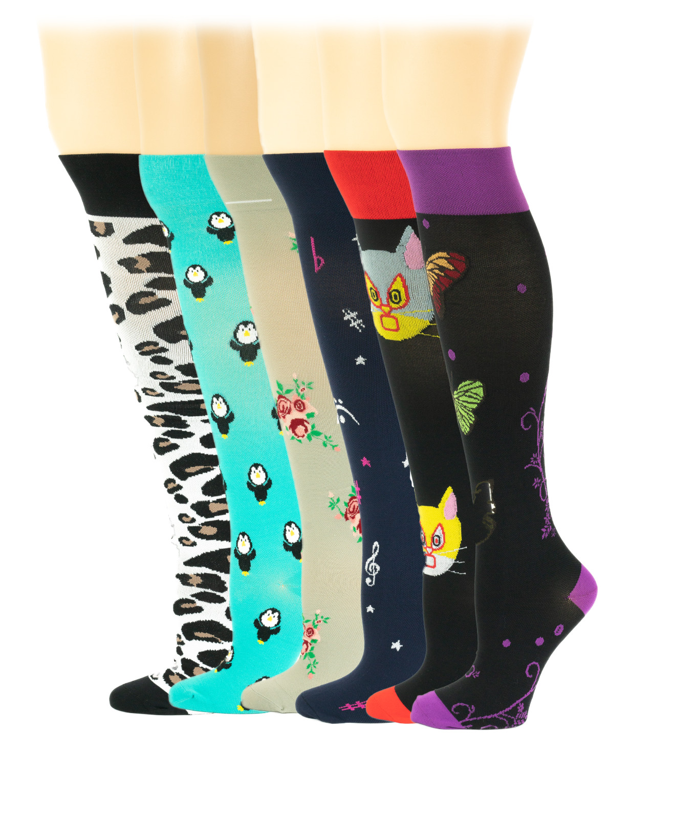 Dr Shams 6 Pairs 8-15 mmHG Graduated Compression Knee High Socks