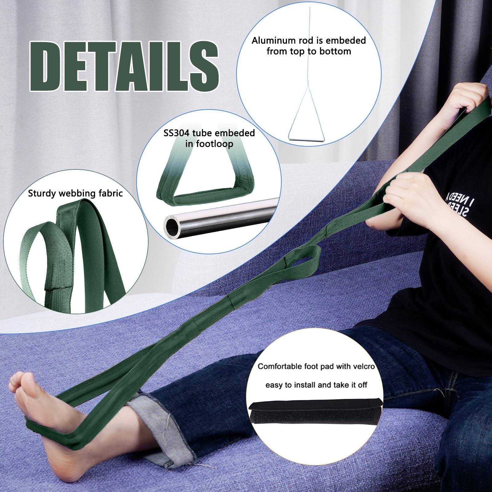 42 Inch Long Leg Lifter,Leg Lifter After Hip Replacement All Over with Aluminum