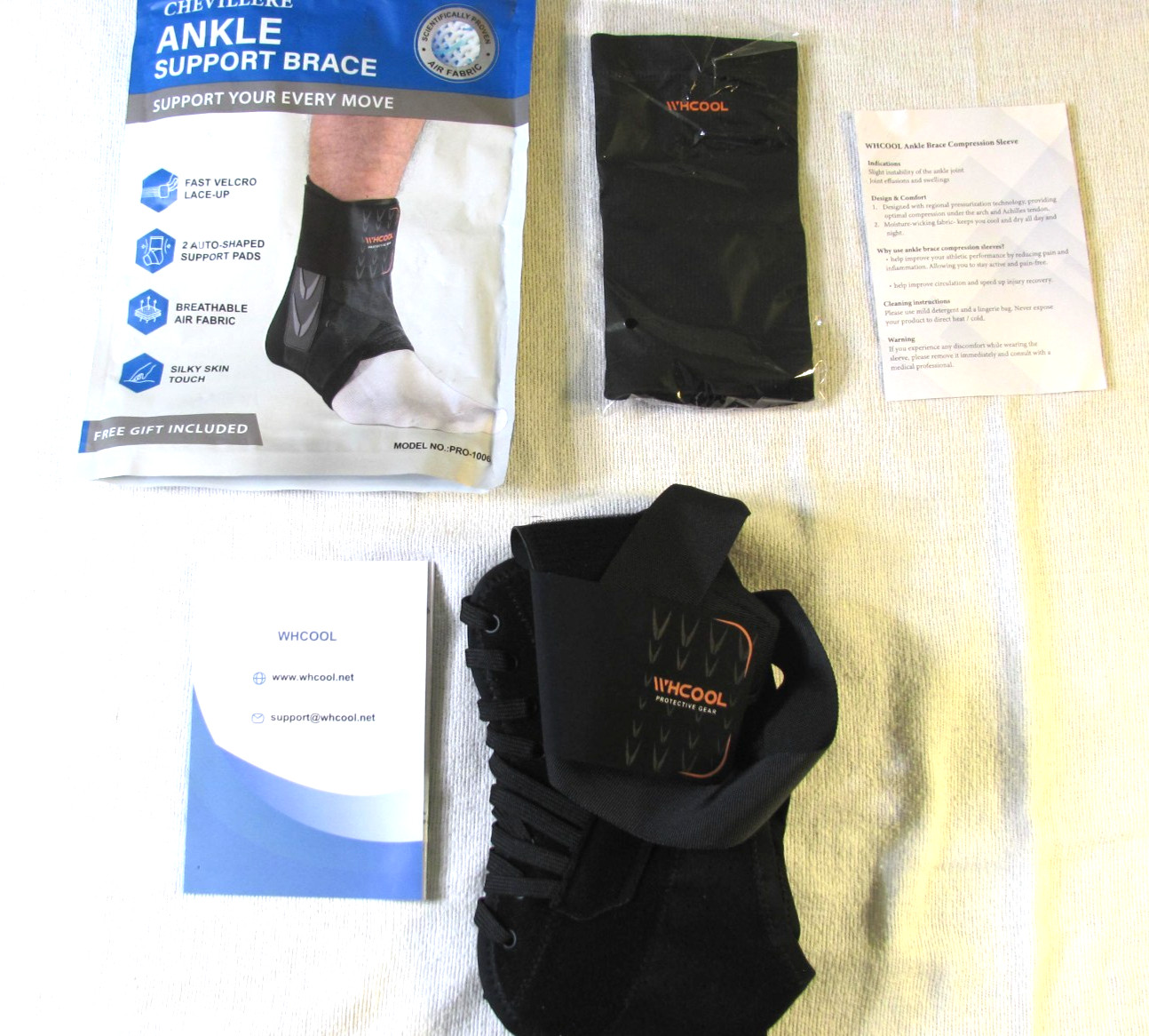 WHCOOL Slim-Fit Ankle Support Brace for Sprained Ankle, Ankle Support XL