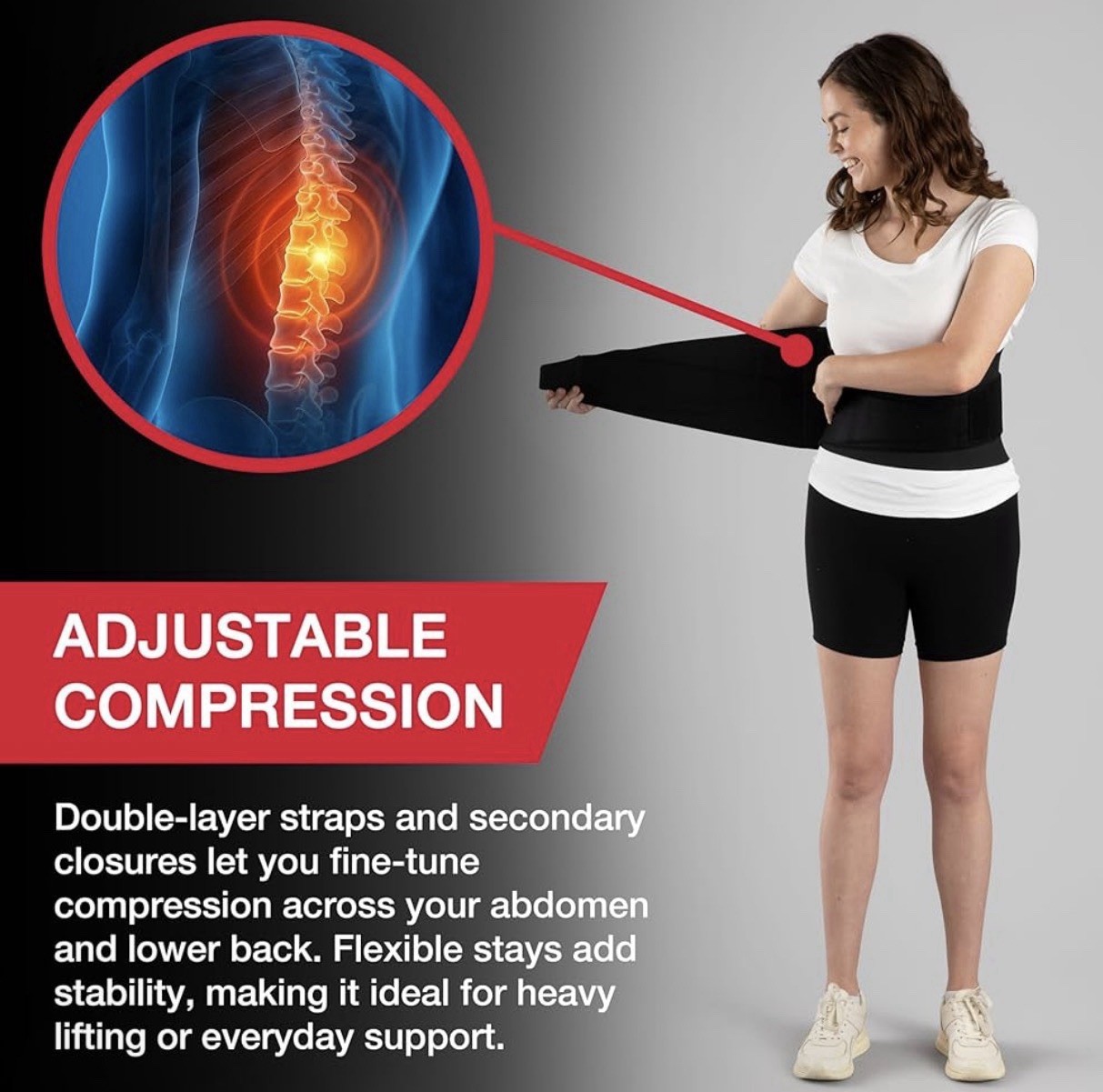MUELLER Sports Medicine 4-in-1 Lumbar Back Brace with Hot/Cold Pack