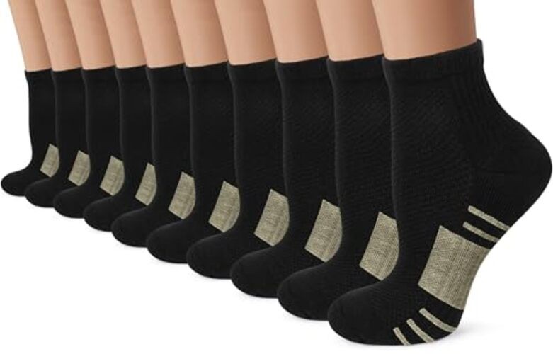 Copper Ankle Compression Socks – Low Cut Arch Small-Medium C01-10 Black