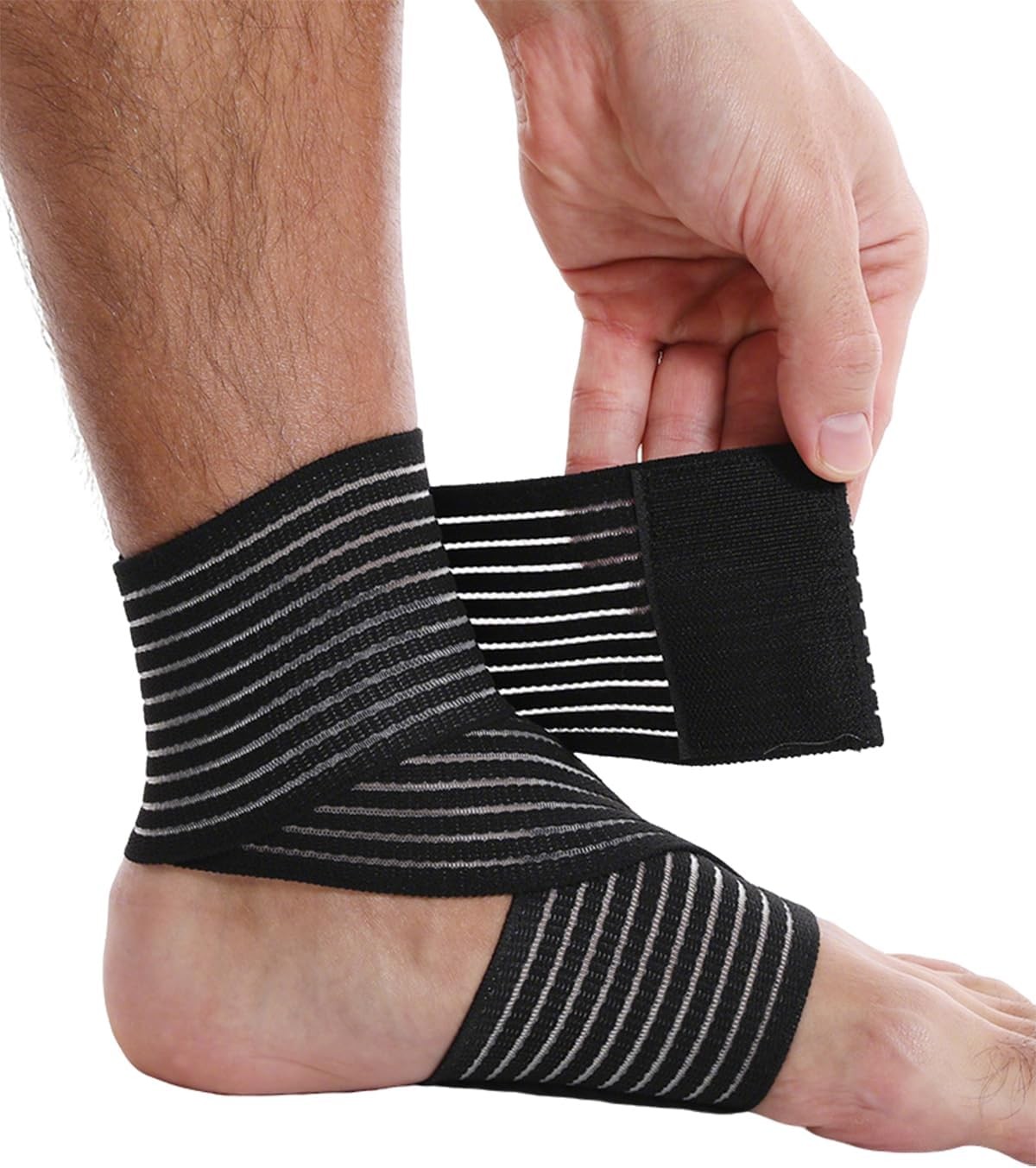 2 PCS Ankle Braces for Men Women, Ankle Compression Sleeve Long Wraps Plantar Fa