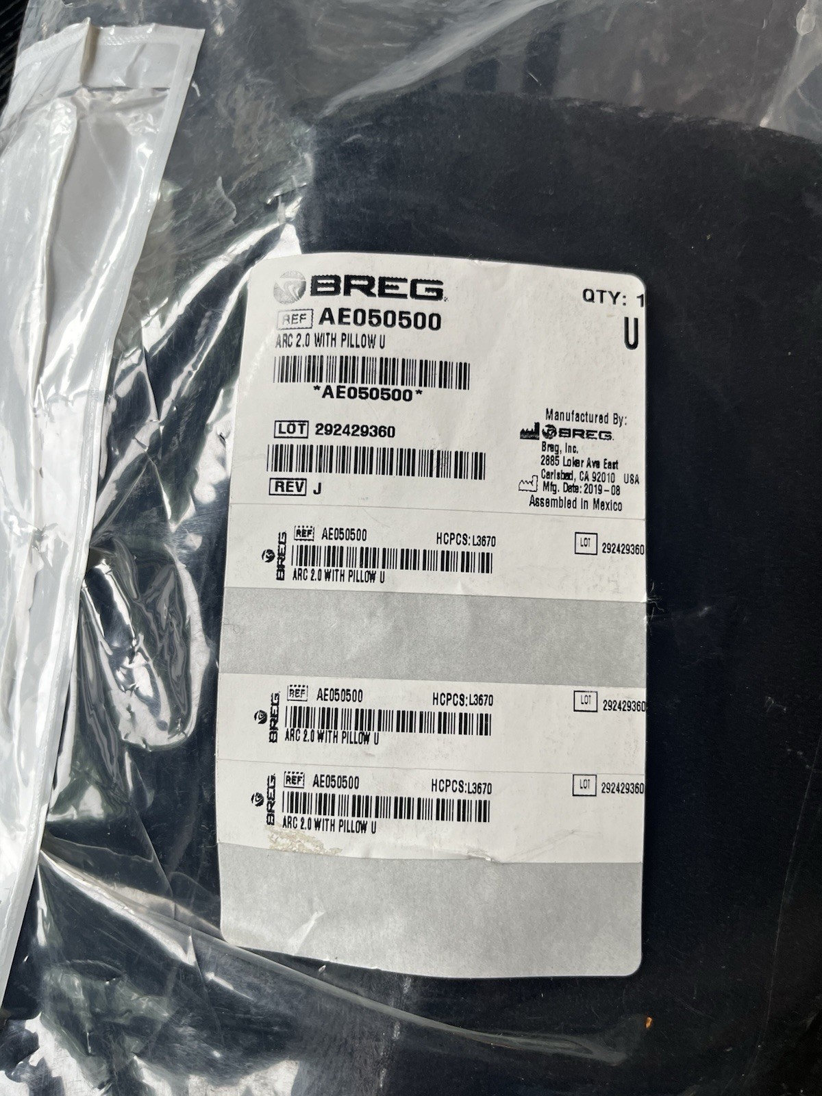 BREG ARC 2.0 Shoulder Sling Immobilizer Pillow Universal Strap AE050500 New