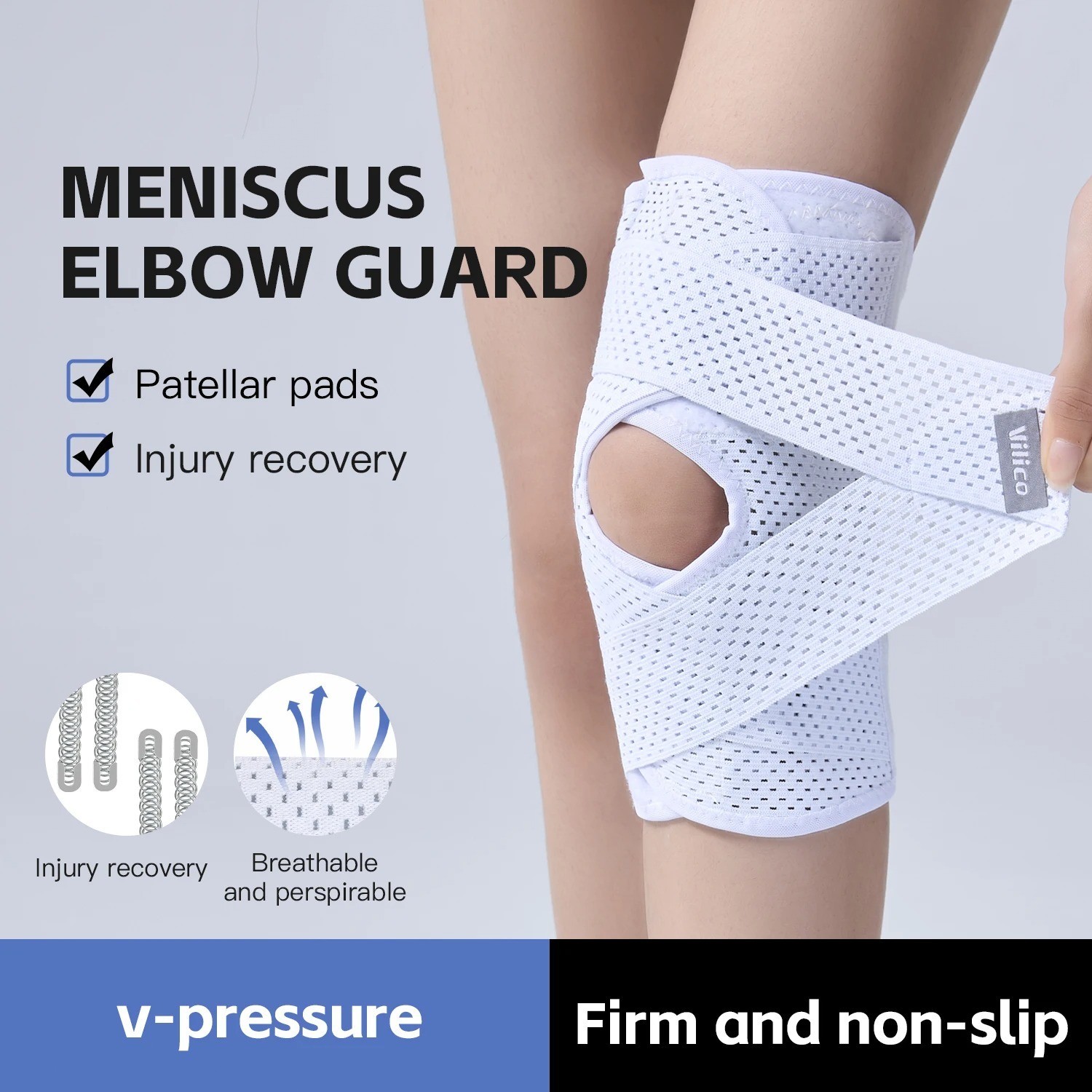 Knee Brace Compression Sleeve Joint Support Open Patella Stabilizer Wrap – USA