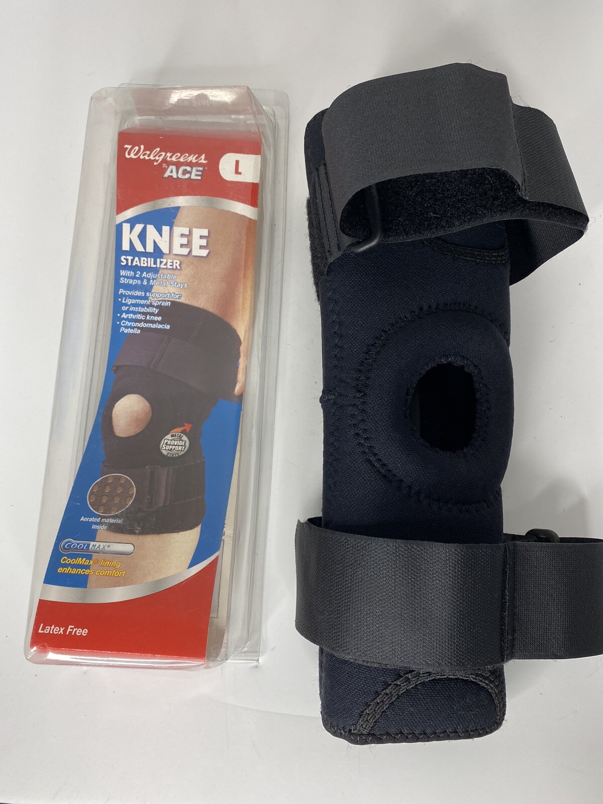 Walgreens ACE Knee Stabilizer with 2 Adjustable Straps & Metal Stays