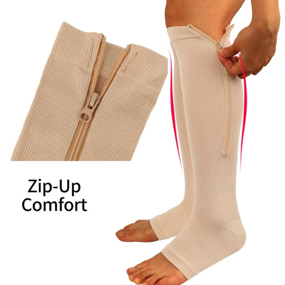 Open Toe Compression Socks 20-30mmHg Calf Leg Ankle Support Stocking