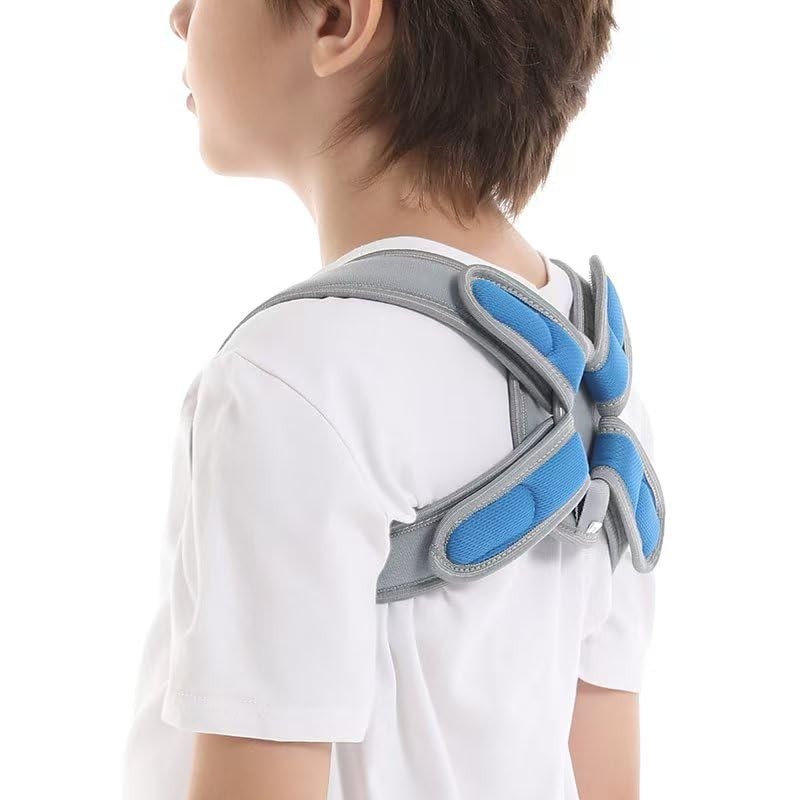 RousuMedi Pediatric Clavicle Support Brace, Medium:5~8yrs, Grey And Blue
