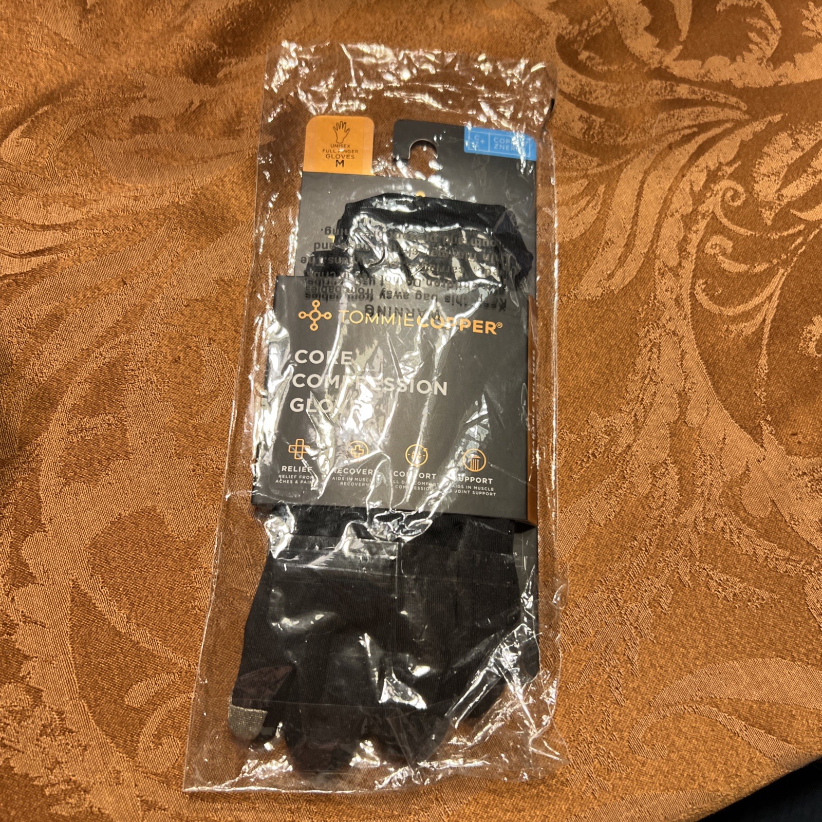 Tommie Copper Core Compression Full Finger Gloves Unisex Medium Sealed Package
