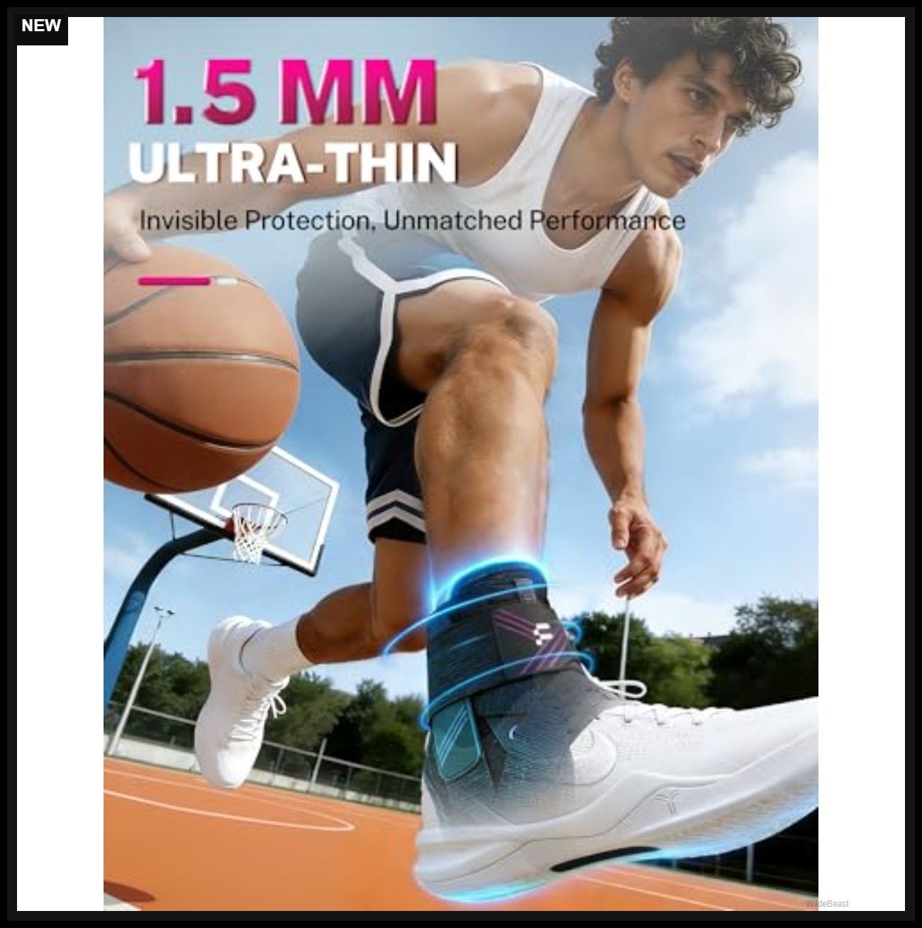 Ankle Brace Figure 8 Support 1.5mm Ultra Thin Compression Breathable for