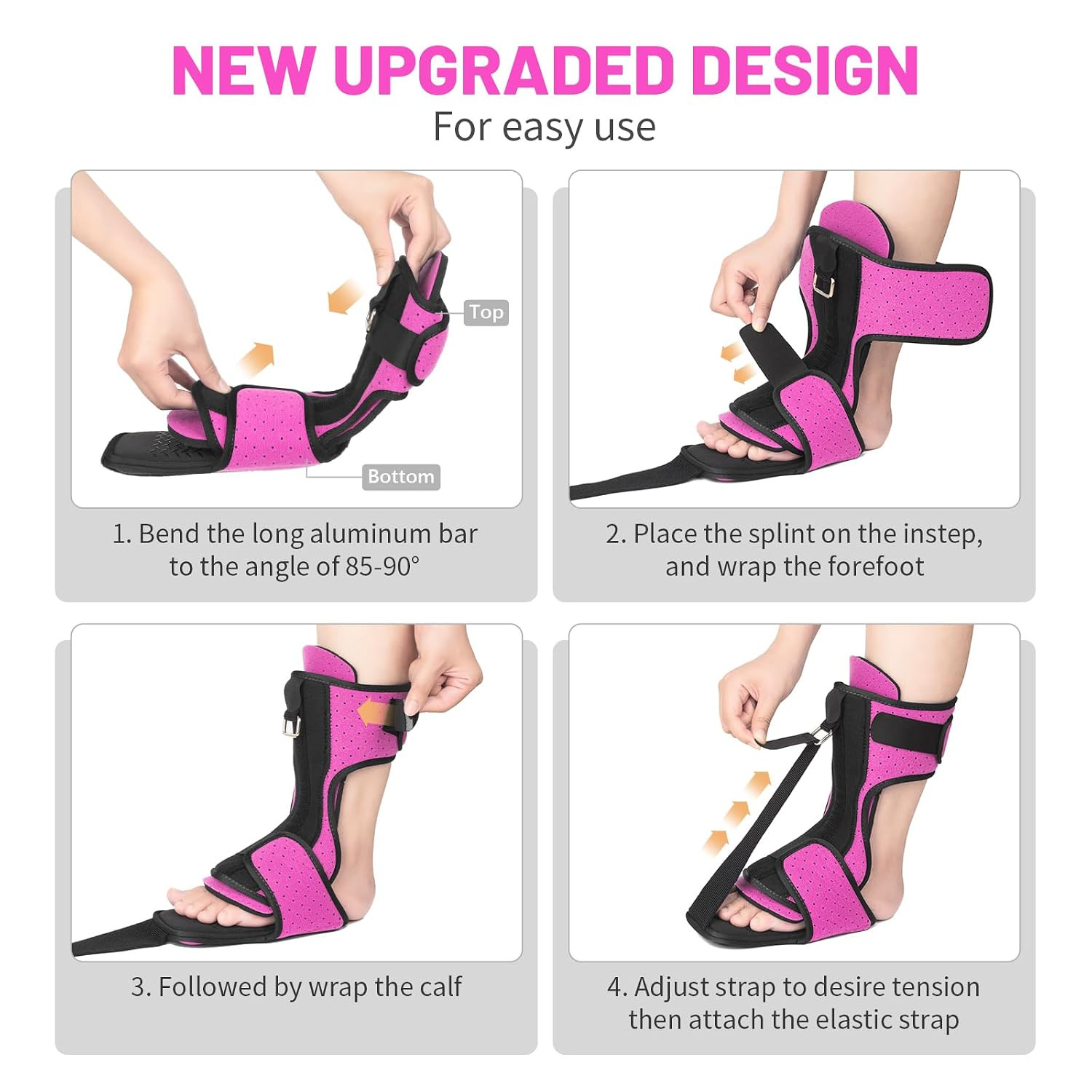Plantar Fasciitis Night Splint: Adjustable Brace Witrarch Support | Dorsal Night