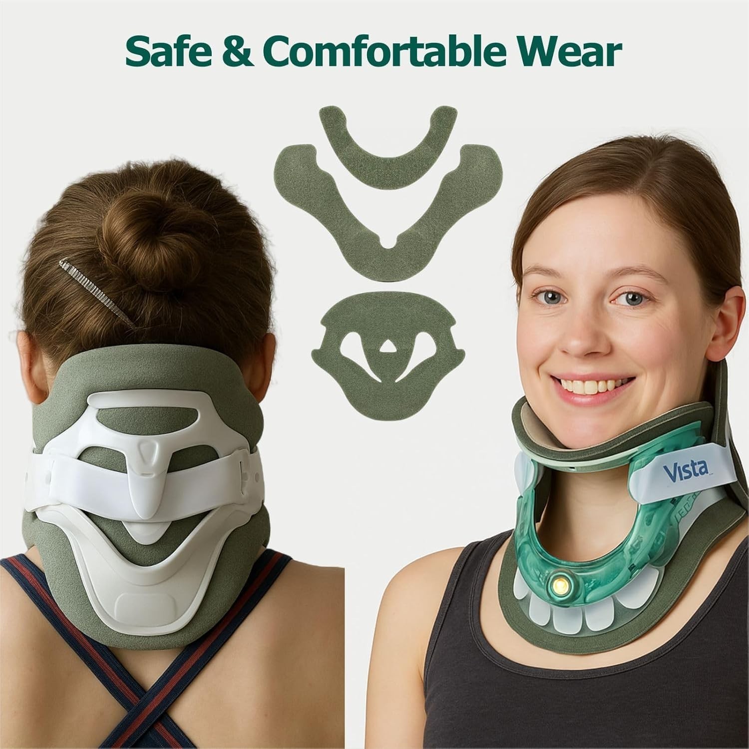 Vista Cervical Collar Replacement Pads, Moisture-Wicking & Optimal Pressure Dist