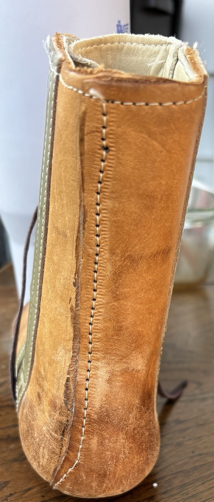 Antique Leather Lace Up Ankle Ortho Brace