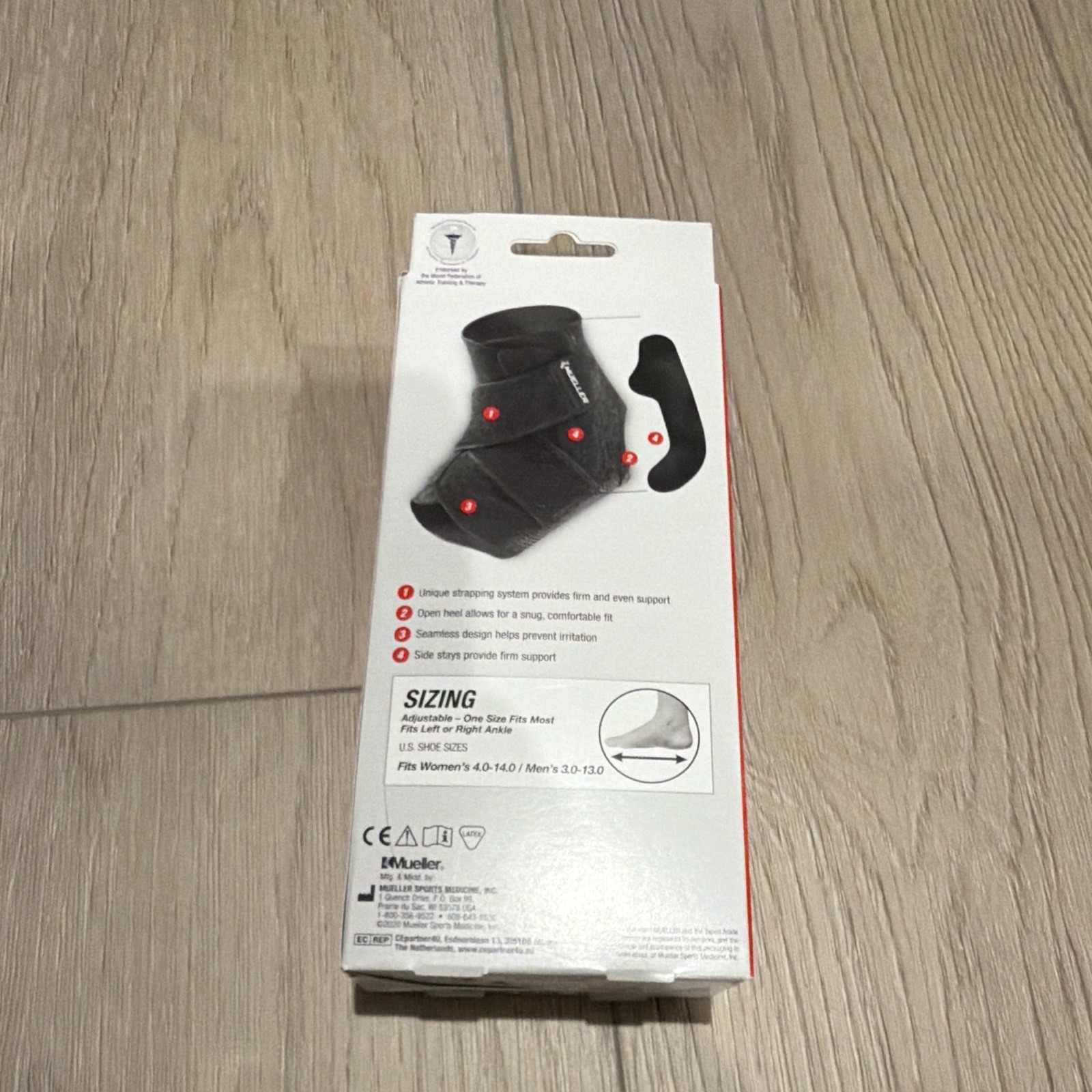Mueller Adjustable Ankle Stabilizer Brace One Size Neoprene Black Support
