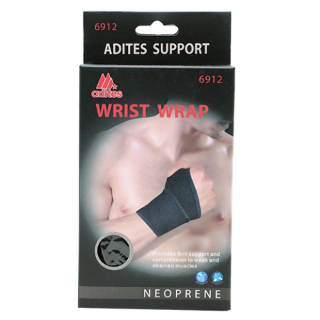 Adites Wrist Wrap with Thumb Support & Strap in Black: 1CT