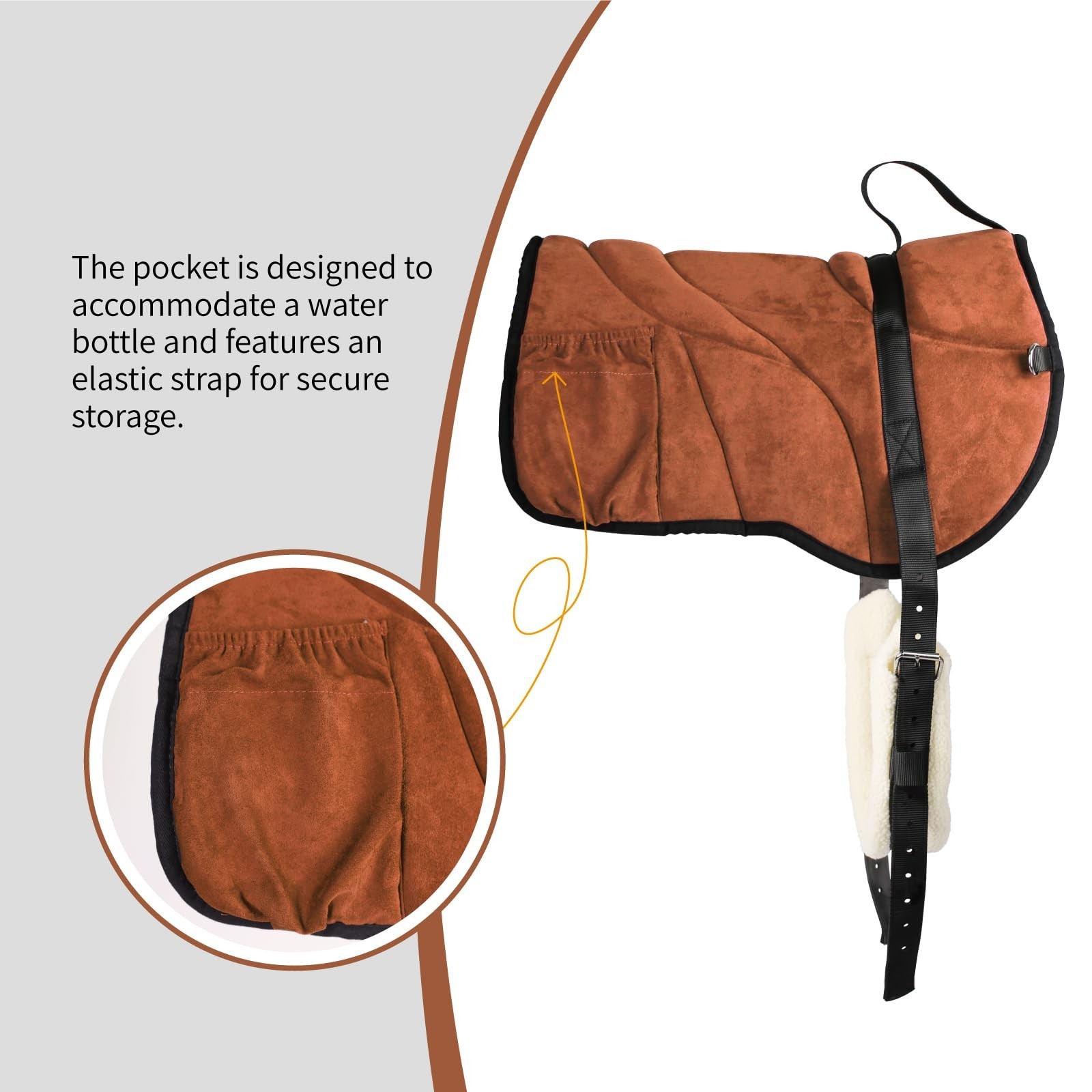 Harrison Howard Ergonomically Designed Correct Bareback Pad with Side Pockets…
