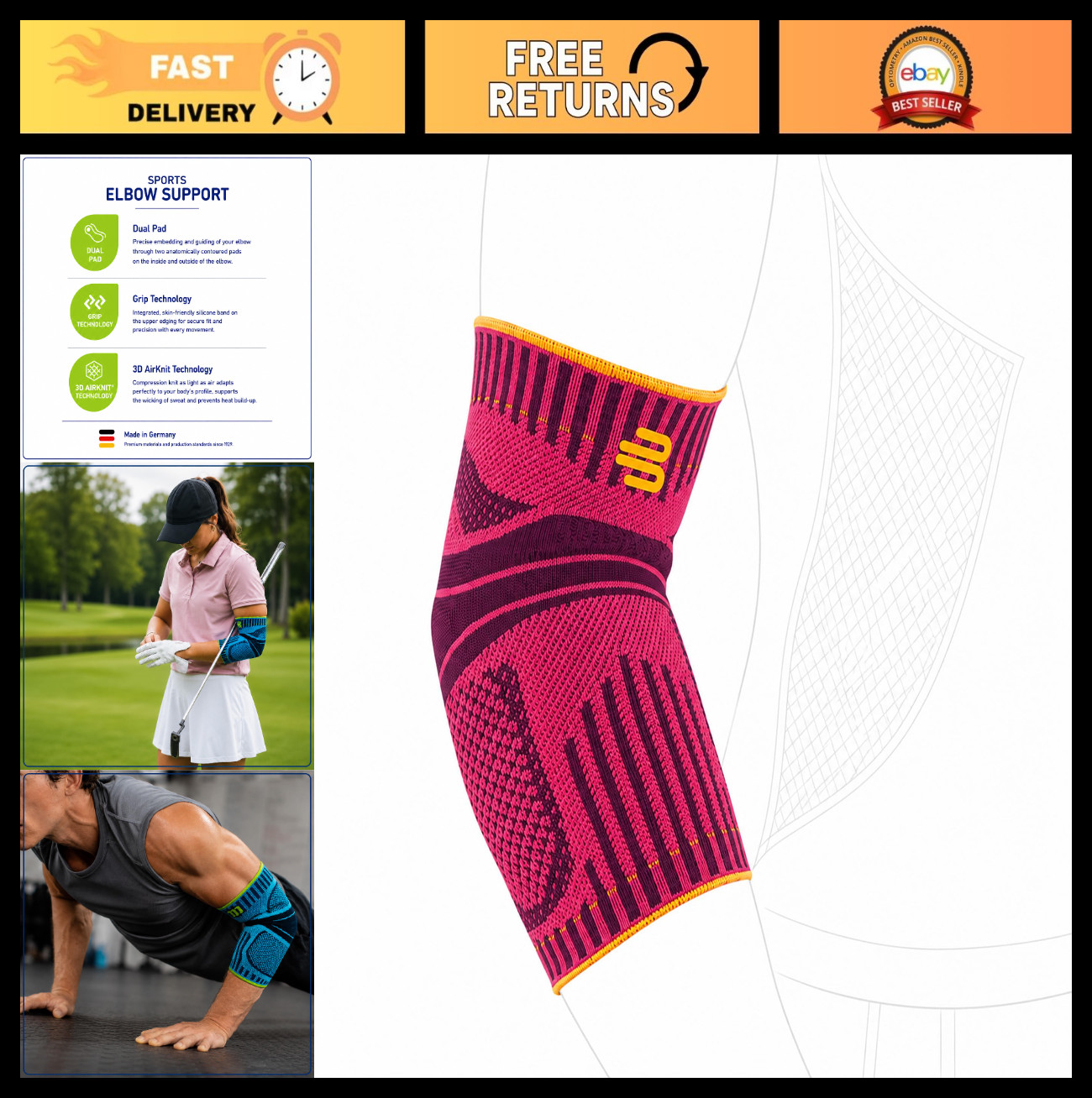 Elbow Support Brace for Pain Relief – Lightweight, Durable, Targeted Compression