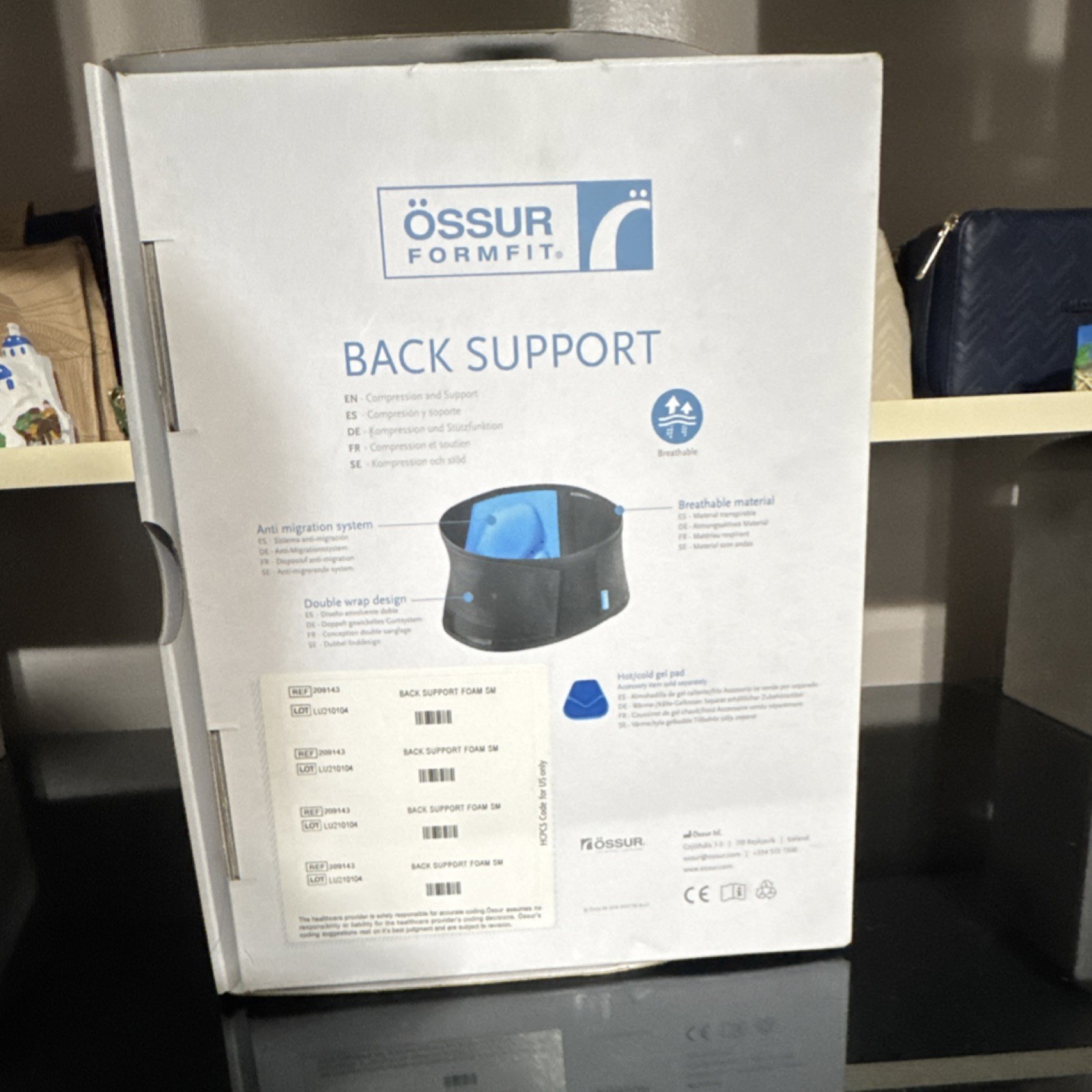 Össur Formfit Back Support Foam SM Breathable Black MPN 209143