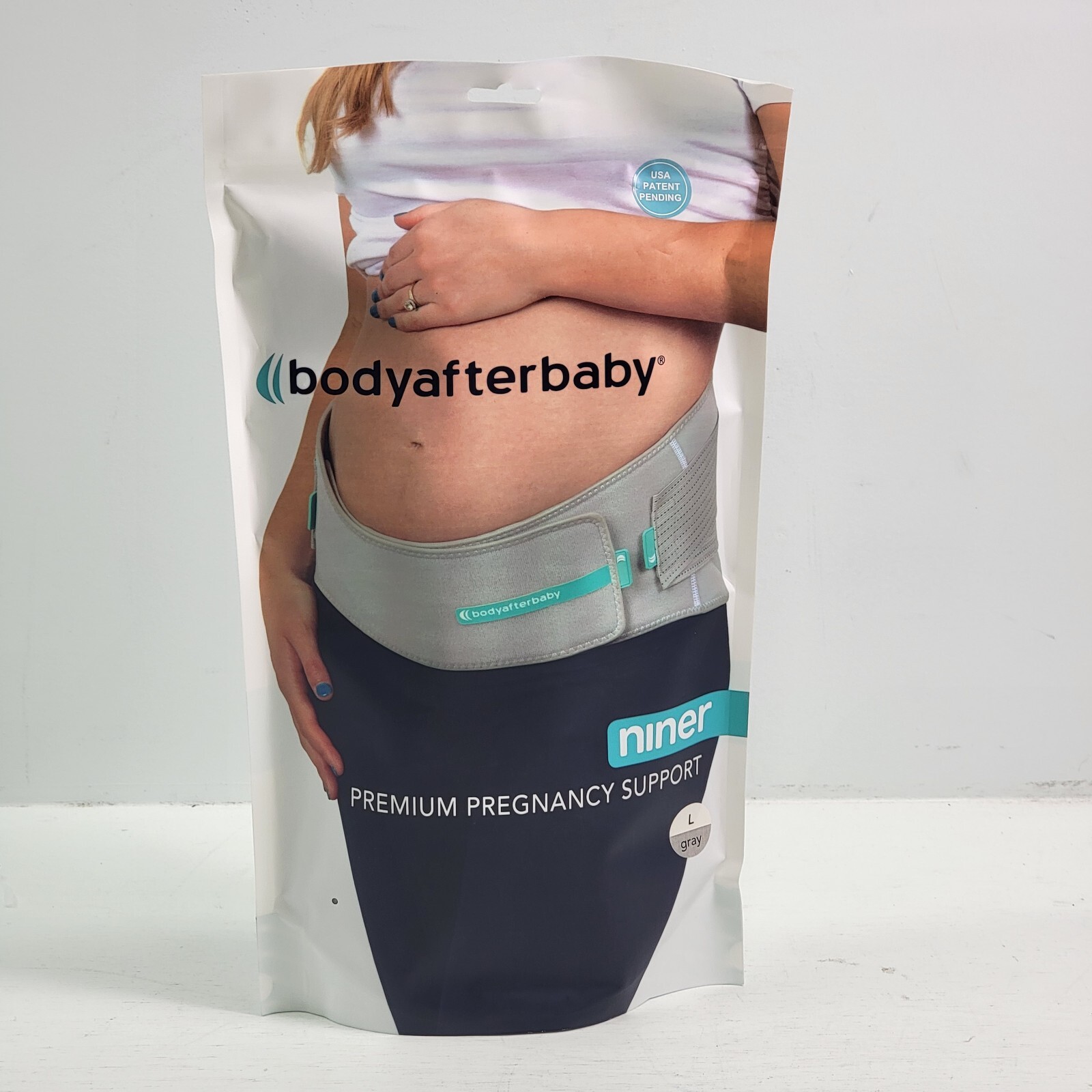 BodyAfterBaby Niner Premium Pregnancy Back Stomach Support Sz Large Gray New!