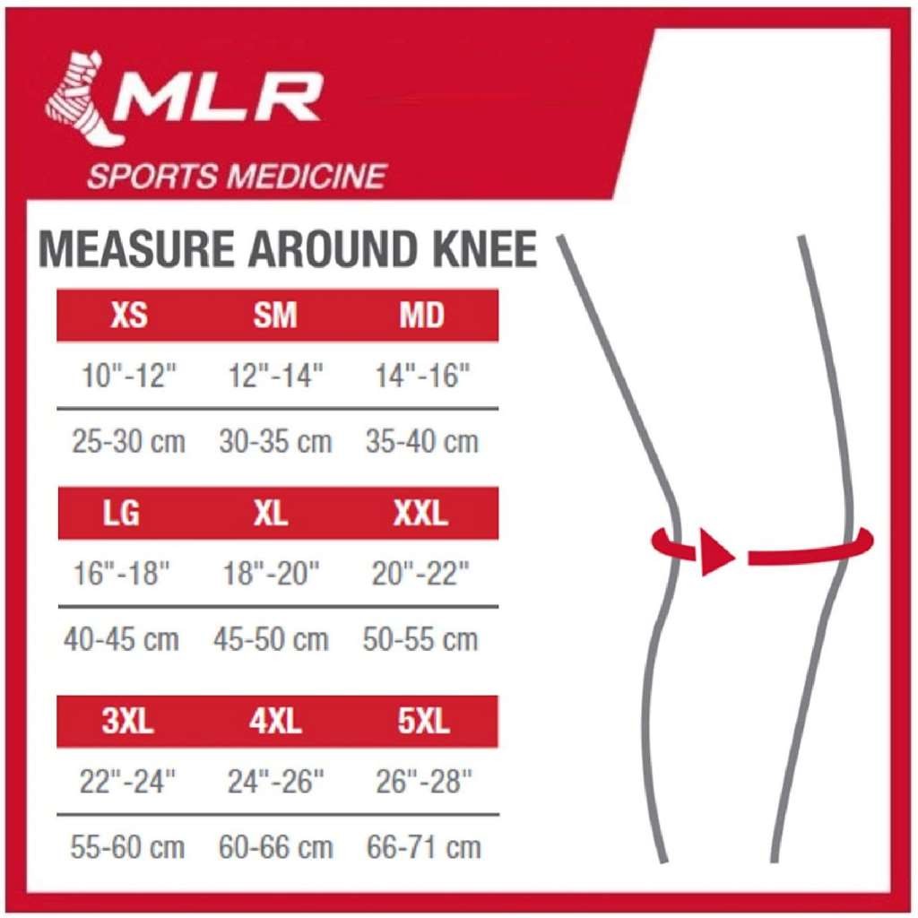 MLR Sports Medicine Closed Patella Knee Sleeve, Black X-Large (18-20″)