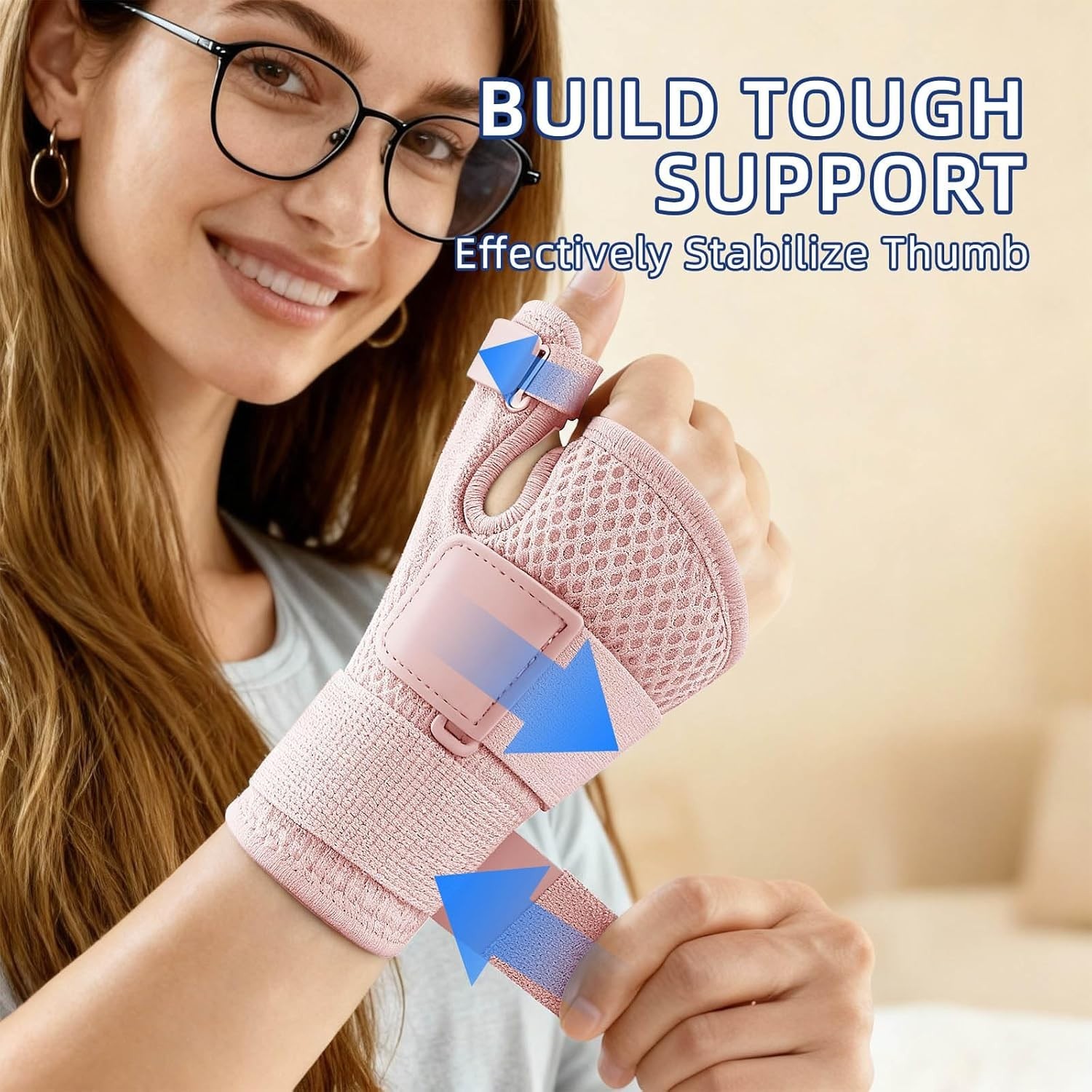 Thumb Splint Brace for Arthritis Trigger Finger Tendonitis Left Right Pink