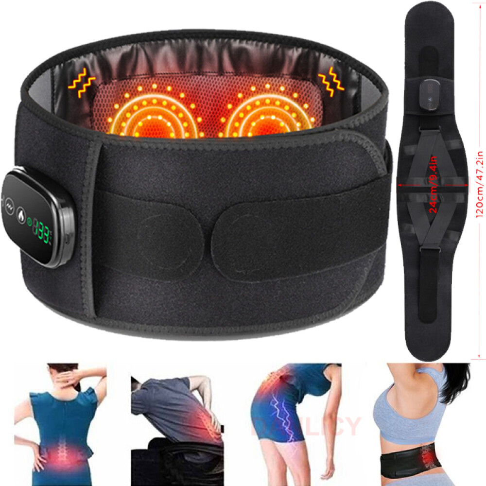Heated Massager Belt for Pain Relief, Red Light Therapy Massage Belt Vibration