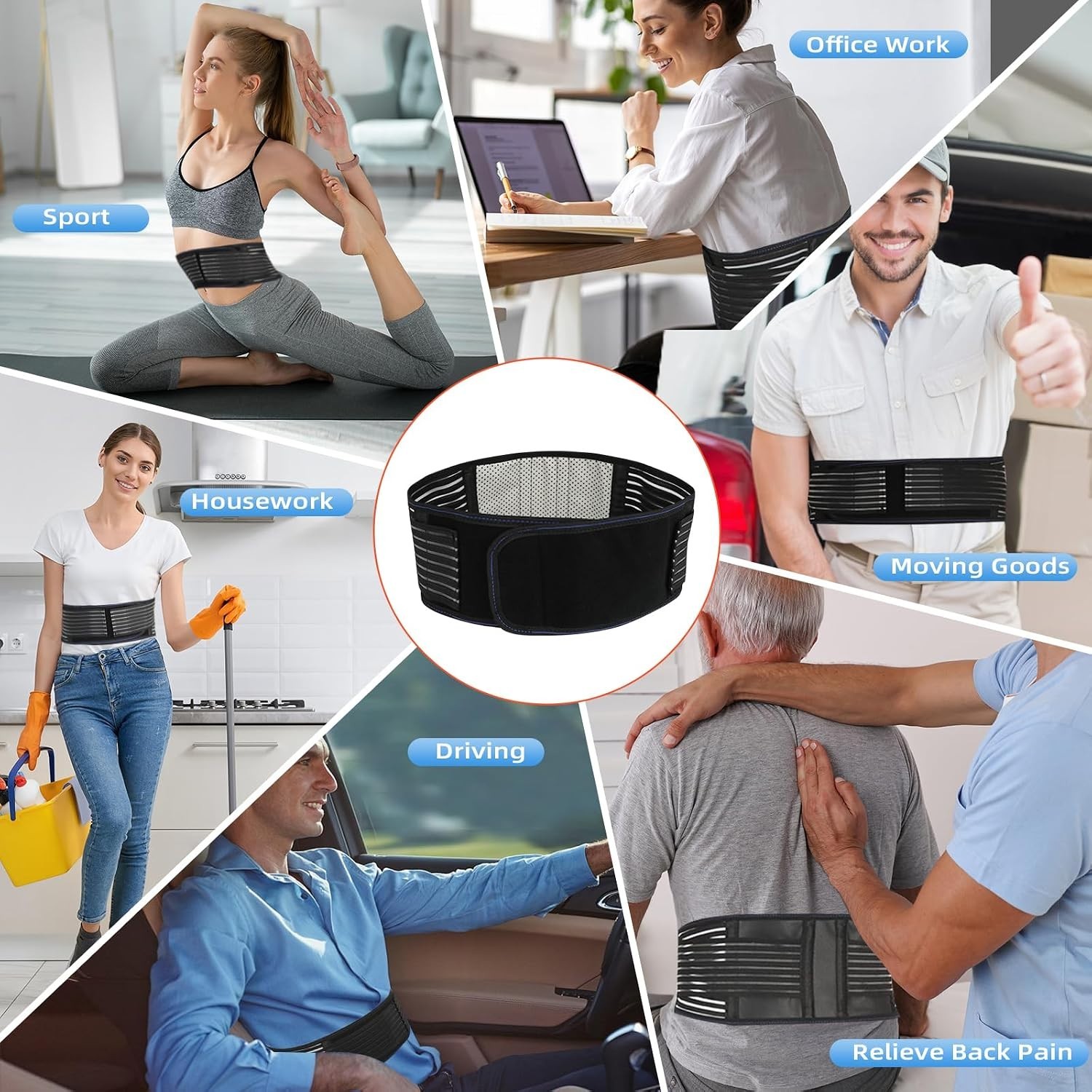 Back Brace for Lower Back Pain Relief, Lumbar Support Belt for Work for Men&W…