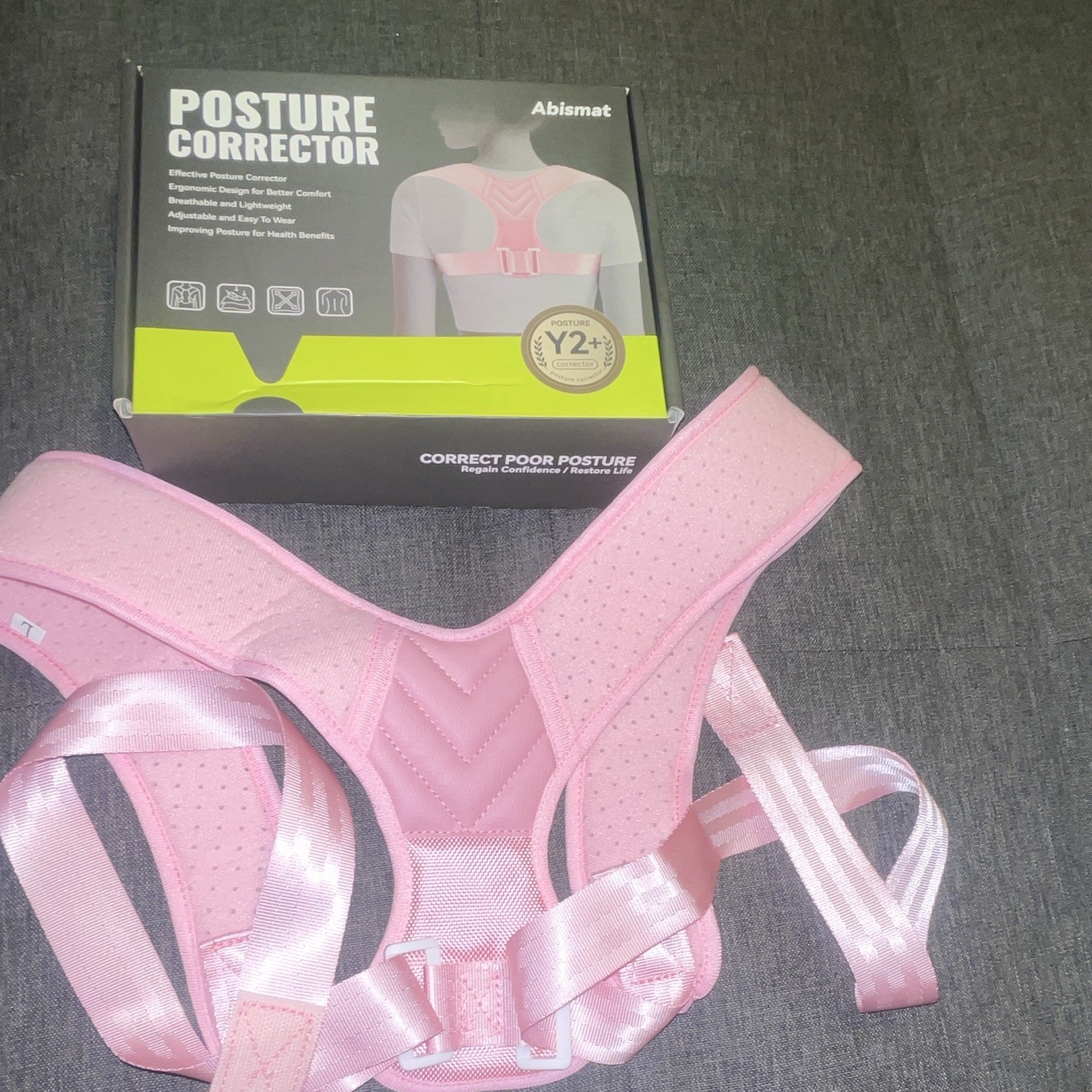 Abismat Posture Corrector Y2+ Adjustable Pink Back & Shoulder Brace